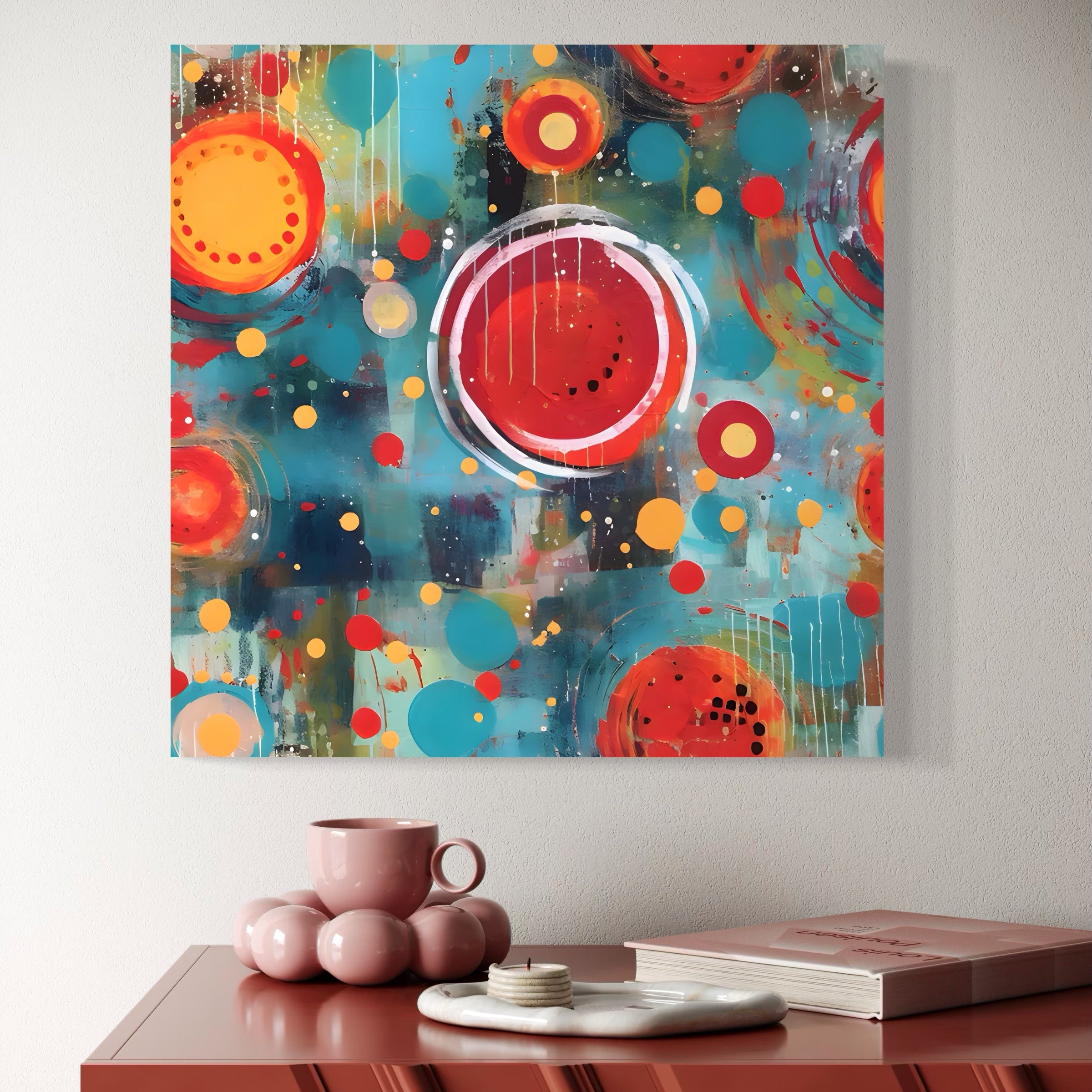 Tablou Canvas Premium LuxCanva® A1594, Abstract Watermelon , Pepene, Compozitie, Idei, Sentimente, Decorativ, Dormtior, Culori Vibrante