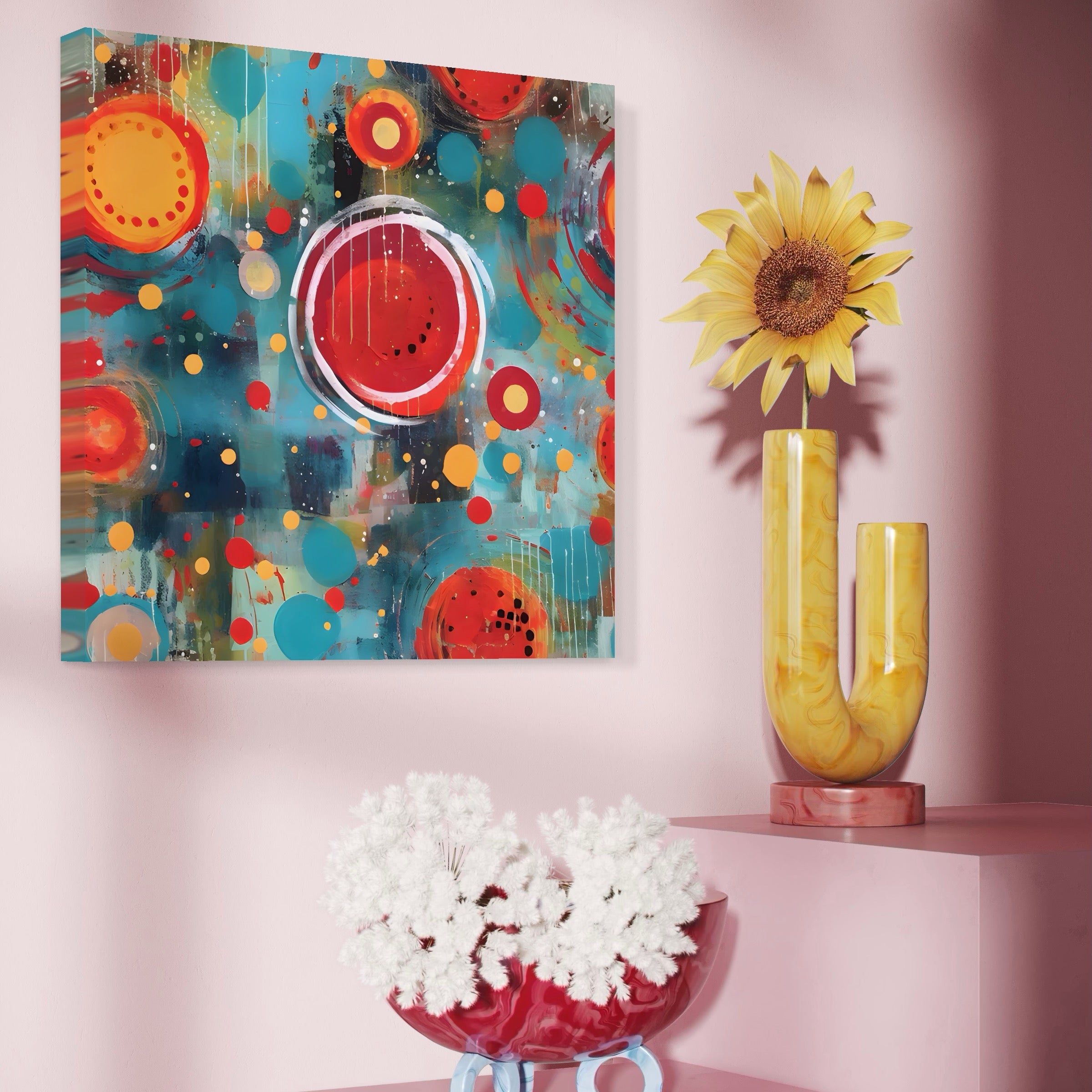 Tablou Canvas Premium LuxCanva® A1594, Abstract Watermelon , Pepene, Compozitie, Idei, Sentimente, Decorativ, Dormtior, Culori Vibrante