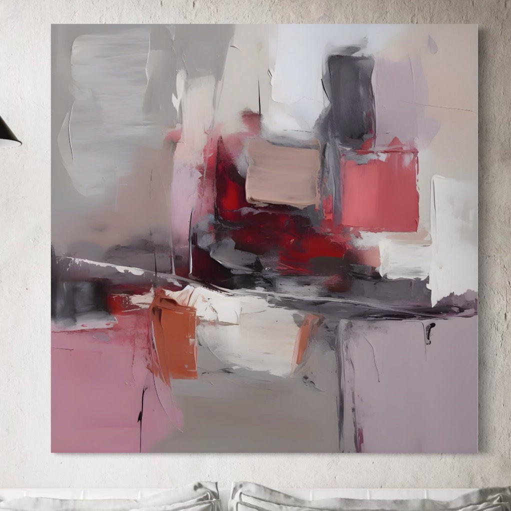 Tablou Canvas Premium LuxCanva® A1595, Transformare Graduala , Dormitor, Simfonie, Rosu, Contrast, Decorativ, Culori Vibrante