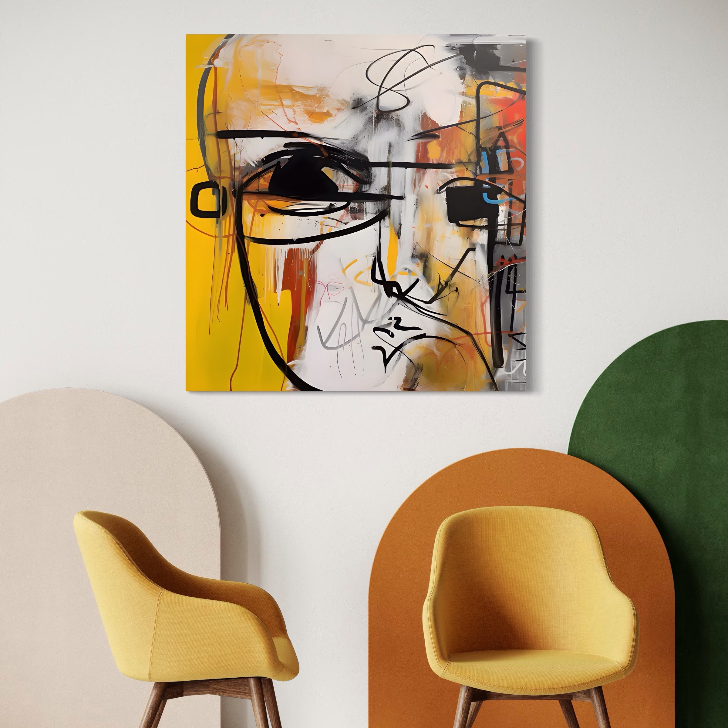 Tablou Canvas Premium LuxCanva® A1598, Abstract Face , Dormitor, Fata, Sentimente, Vibratie Vizuala, Living, Culori Vibrante