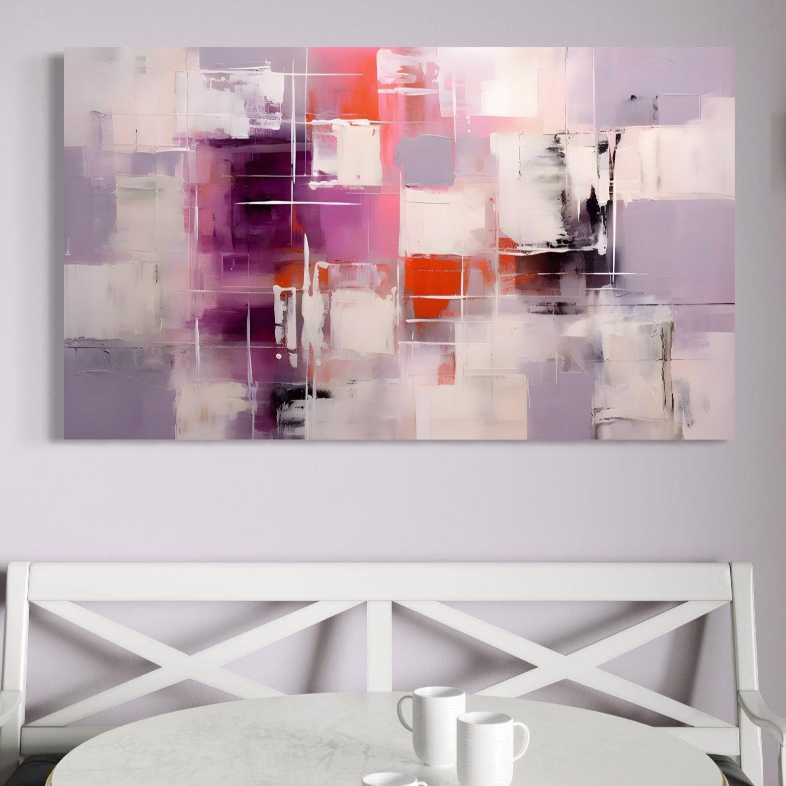 Tablou Canvas Premium LuxCanva® A1599, Contraste Purpurii , Dormitor, Lila, Lavanda, Mov, Vibratie Vizuala, Living, Culori Vibrante