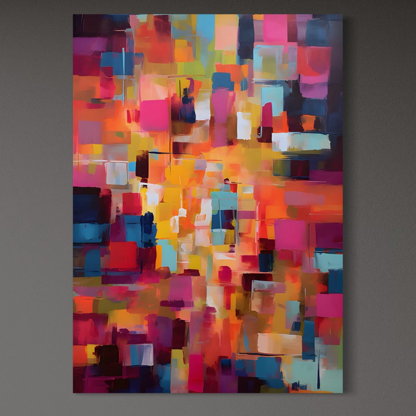 Tablou Canvas Premium LuxCanva® A1602, Univers Colorat , Living, Pastel, Multicolor, Pensulat, Dormitor, Culori Vibrante