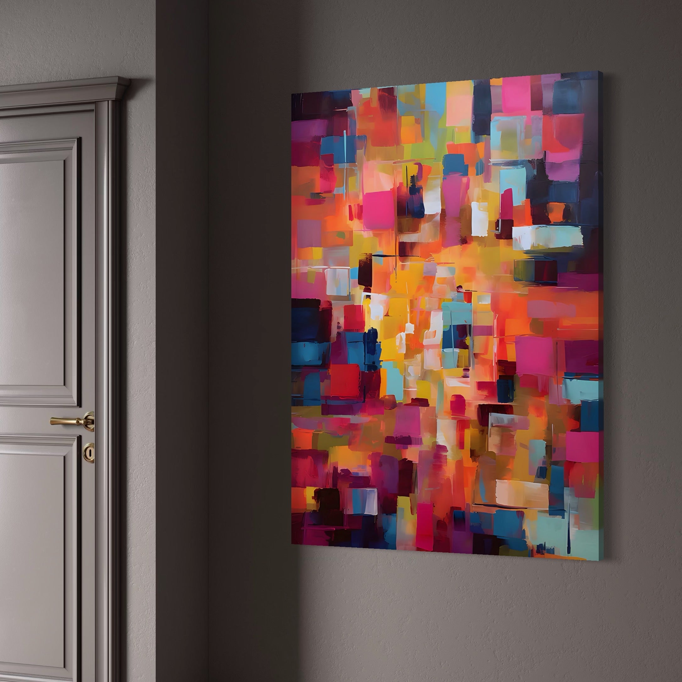 Tablou Canvas Premium LuxCanva® A1602, Univers Colorat , Living, Pastel, Multicolor, Pensulat, Dormitor, Culori Vibrante