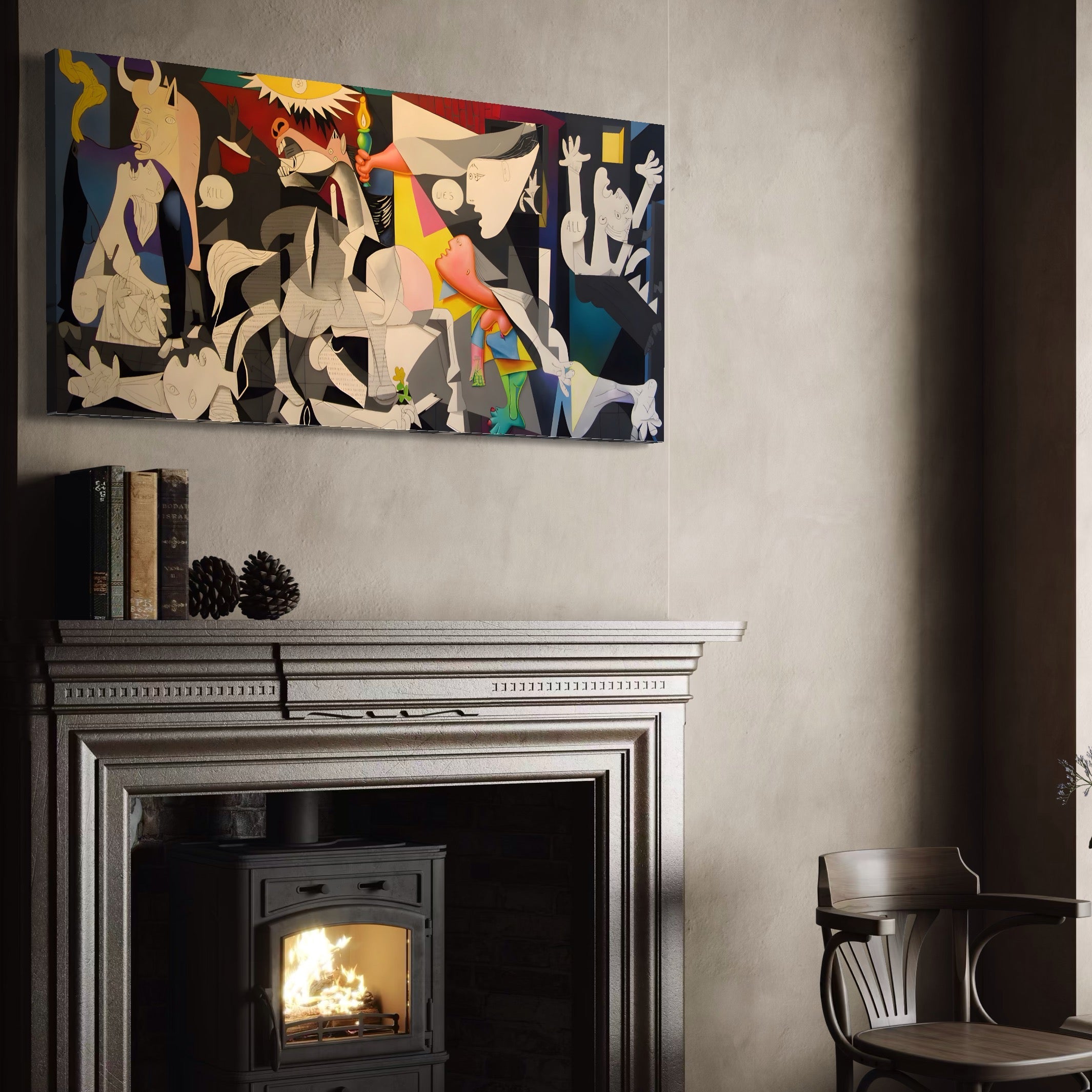 Tablou Canvas Premium LuxCanva® A1609, Guernica , Room, Pablo Picasso, Spatiu Simbolic, Patria Libertatii Basce, Abstract, Dormitor, Culori Vibrante