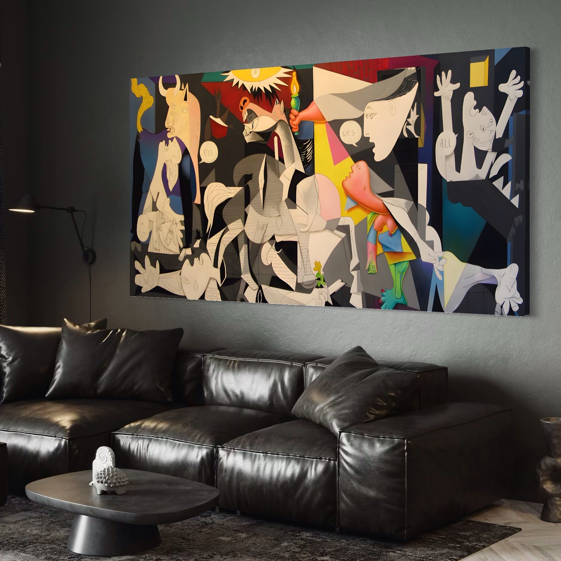 Tablou Canvas Premium LuxCanva® A1609, Guernica , Room, Pablo Picasso, Spatiu Simbolic, Patria Libertatii Basce, Abstract, Dormitor, Culori Vibrante