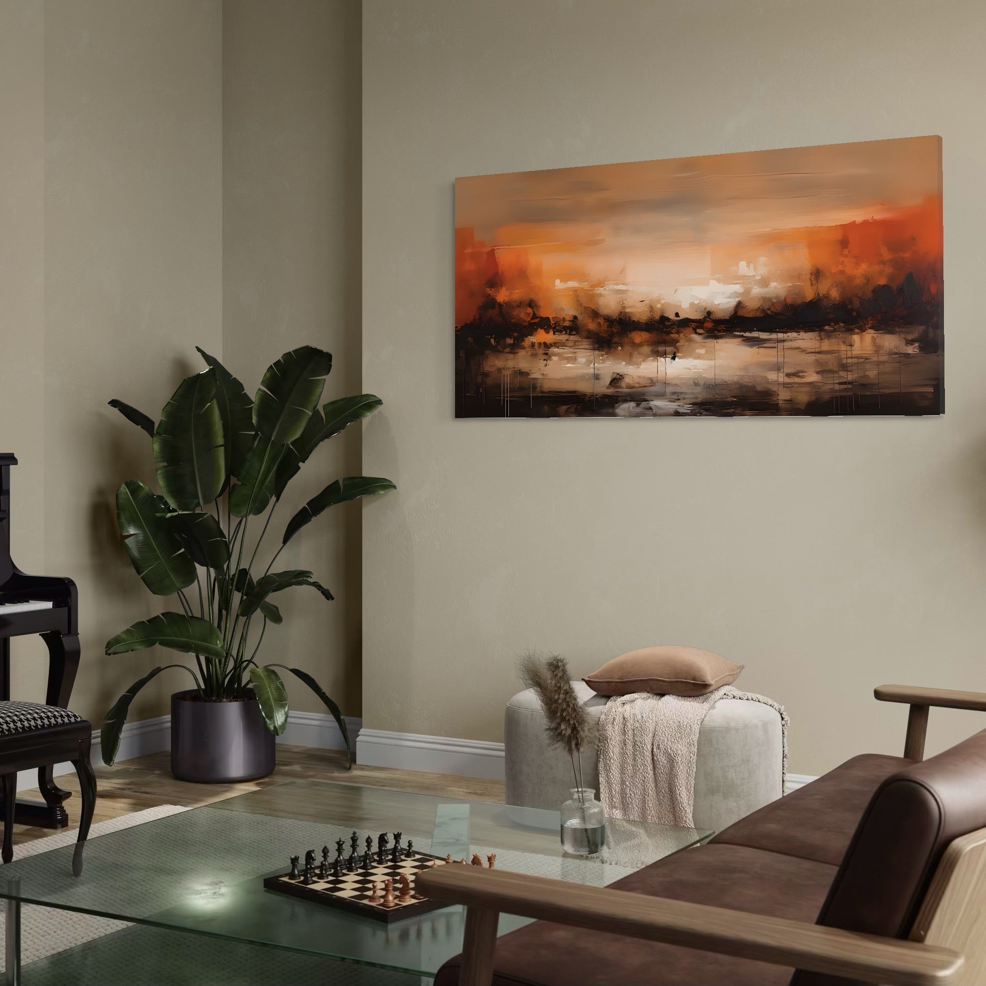 Tablou Canvas Premium LuxCanva® A1610, Lumina Si Intuneric , Room, Decorativ, Peisaj Abstract, Dormitor, Culori Vibrante