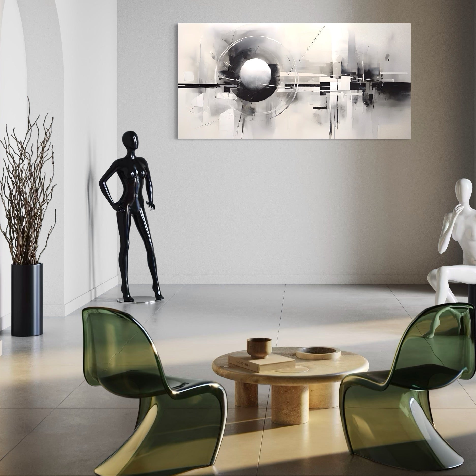 Tablou Canvas Premium LuxCanva® A1612, Non-Culori , Room, Abstract, Sfera, Univers, Decorativ, Dormitor, Culori Vibrante