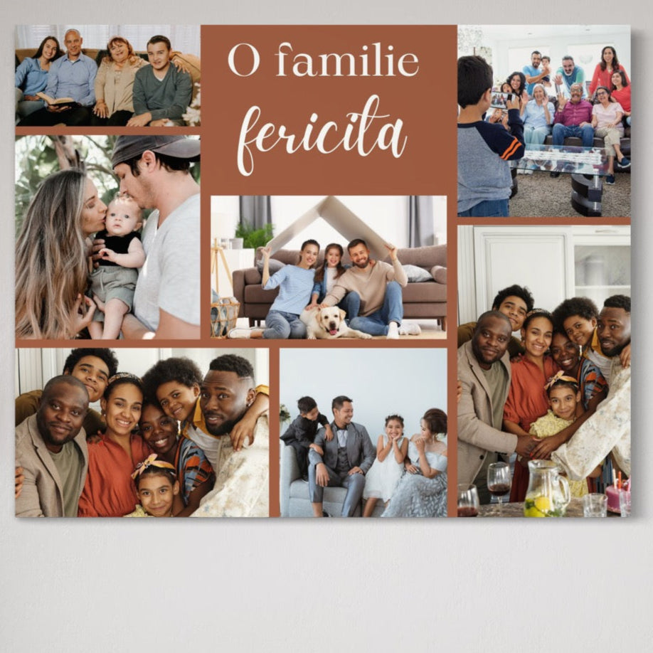 Tablou Canvas Personalizat cu 7 Poze Pentru Familie "O familie fericita", PS100
