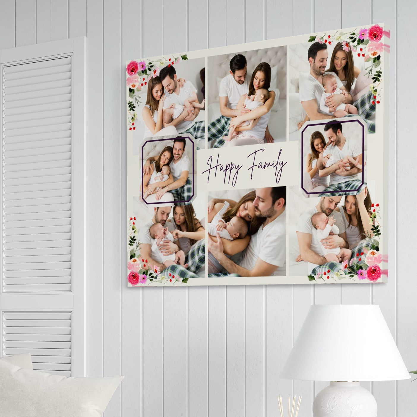 Tablou canvas cu colaj foto familie, tablou canvas pentru perete