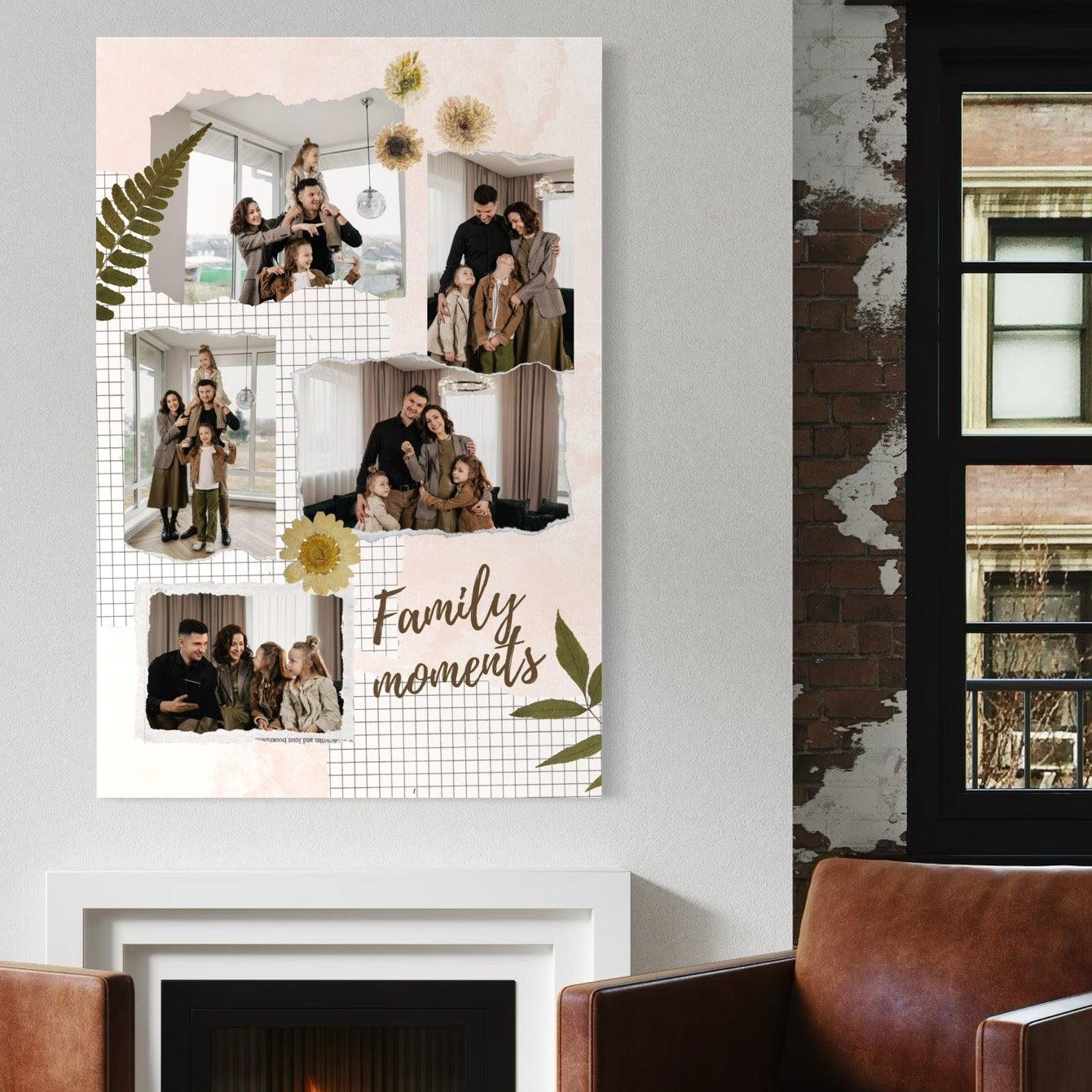 Tablou canvas decorativ cu tablou canvas cu colaj foto de familie