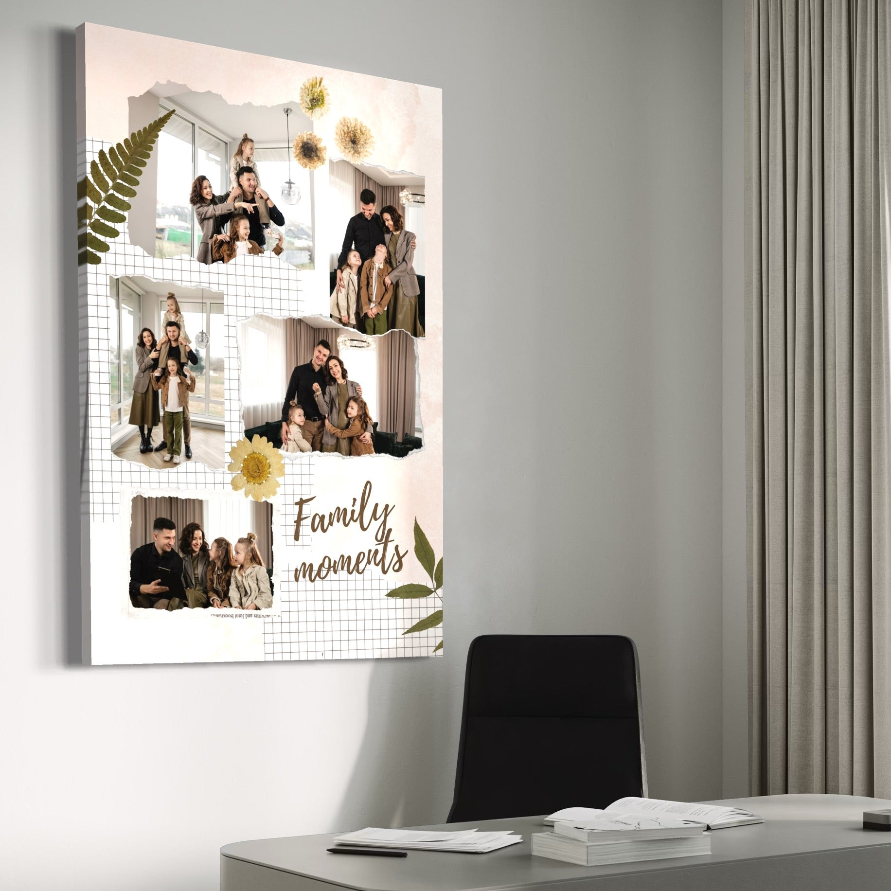 Tablou Canvas Personalizat cu 5 Poze Pentru Familie " Family Moments", PS103