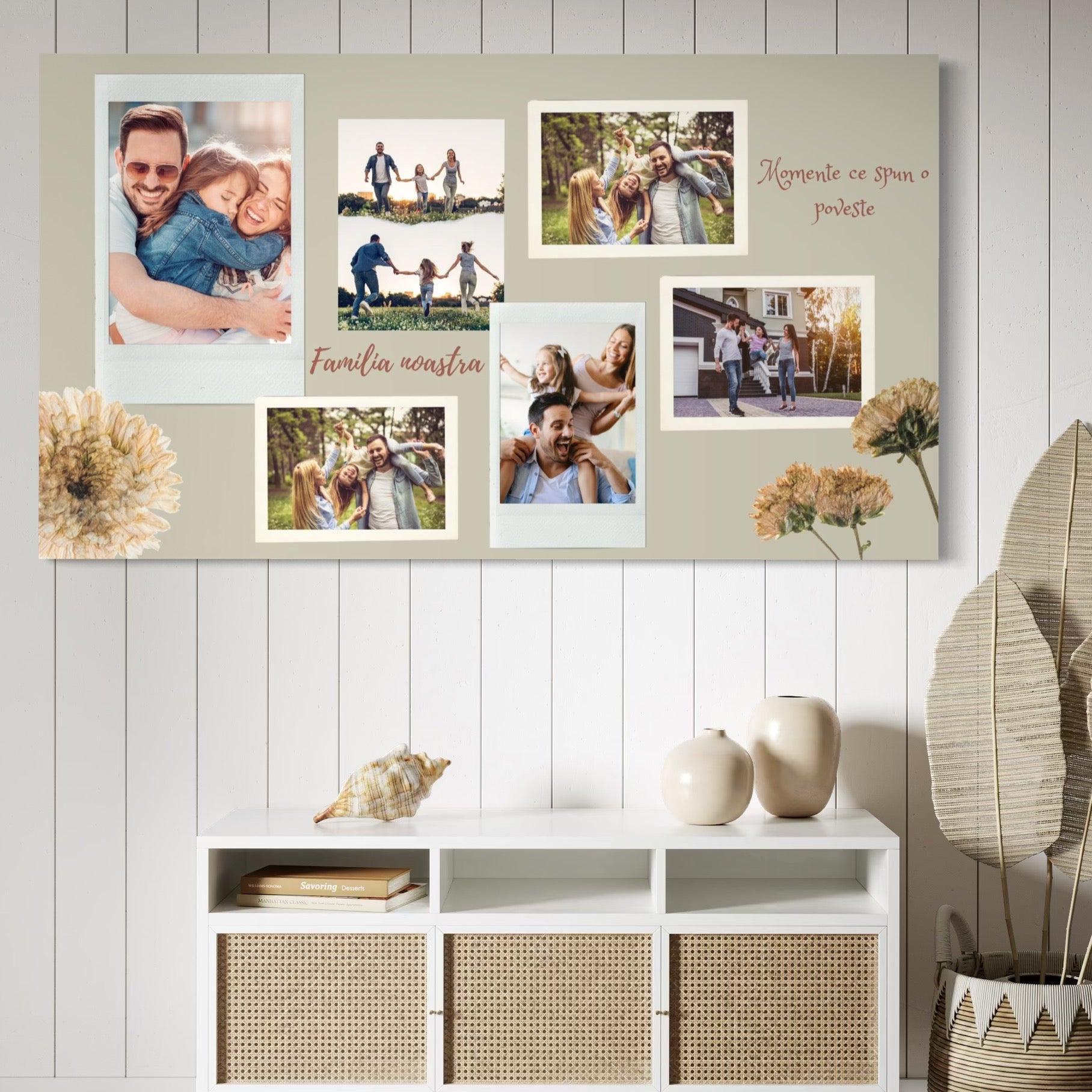 Tablou Canvas Personalizat cu 6 Poze Pentru Familie "Familia Noastra", PS104