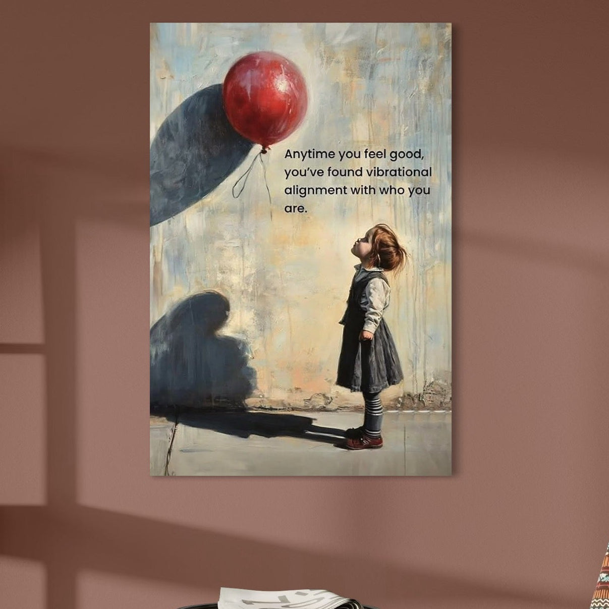 Tablou Canvas Premium, LuxCanva® Q1022, Armonie Interioara, Emotie, Copil, Fericire, Mesaj, Motivational, Balon, Suflet, Constiinta, Birou, Dormitor