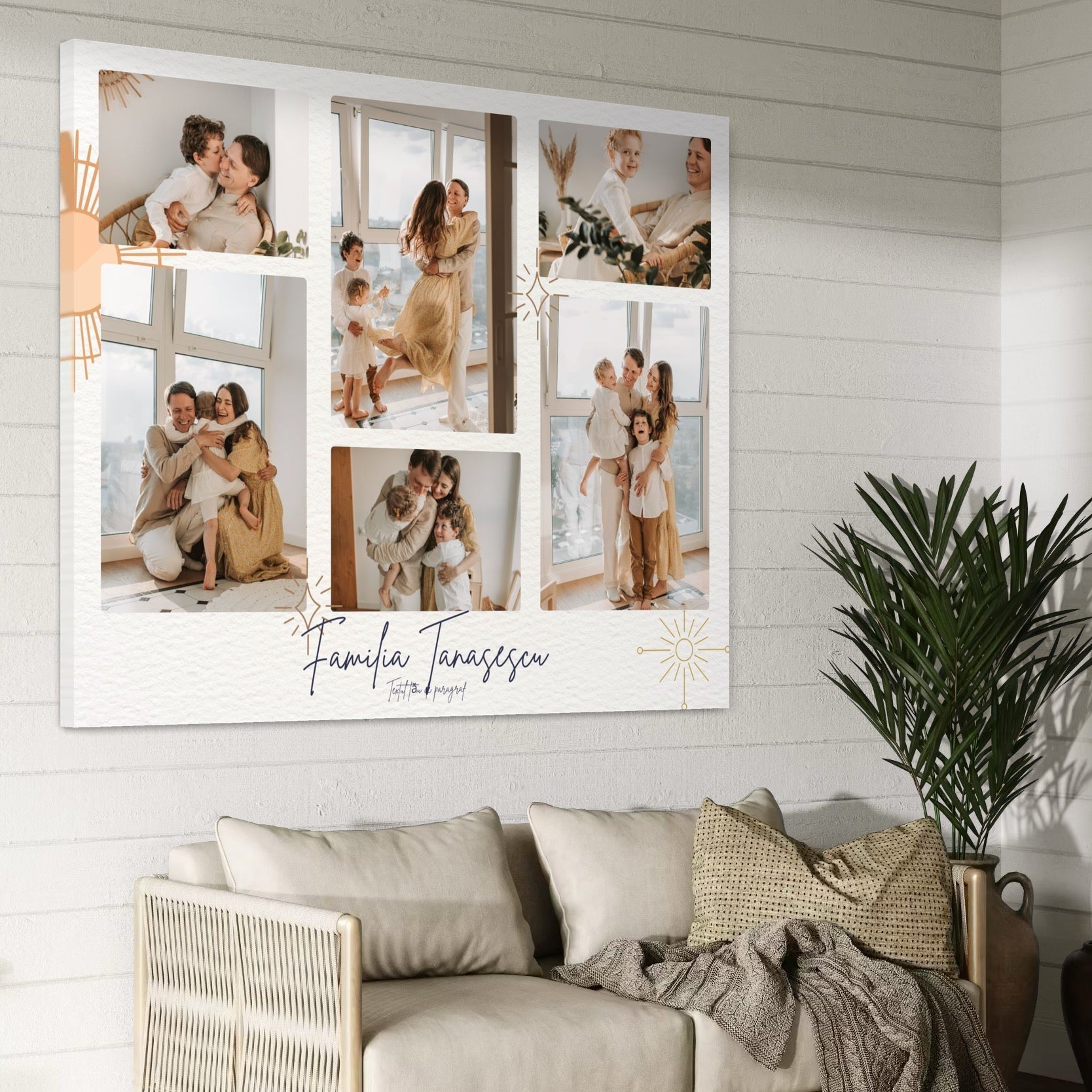 Tablou canvas decorativ cu tablou canvas cu colaj foto familie