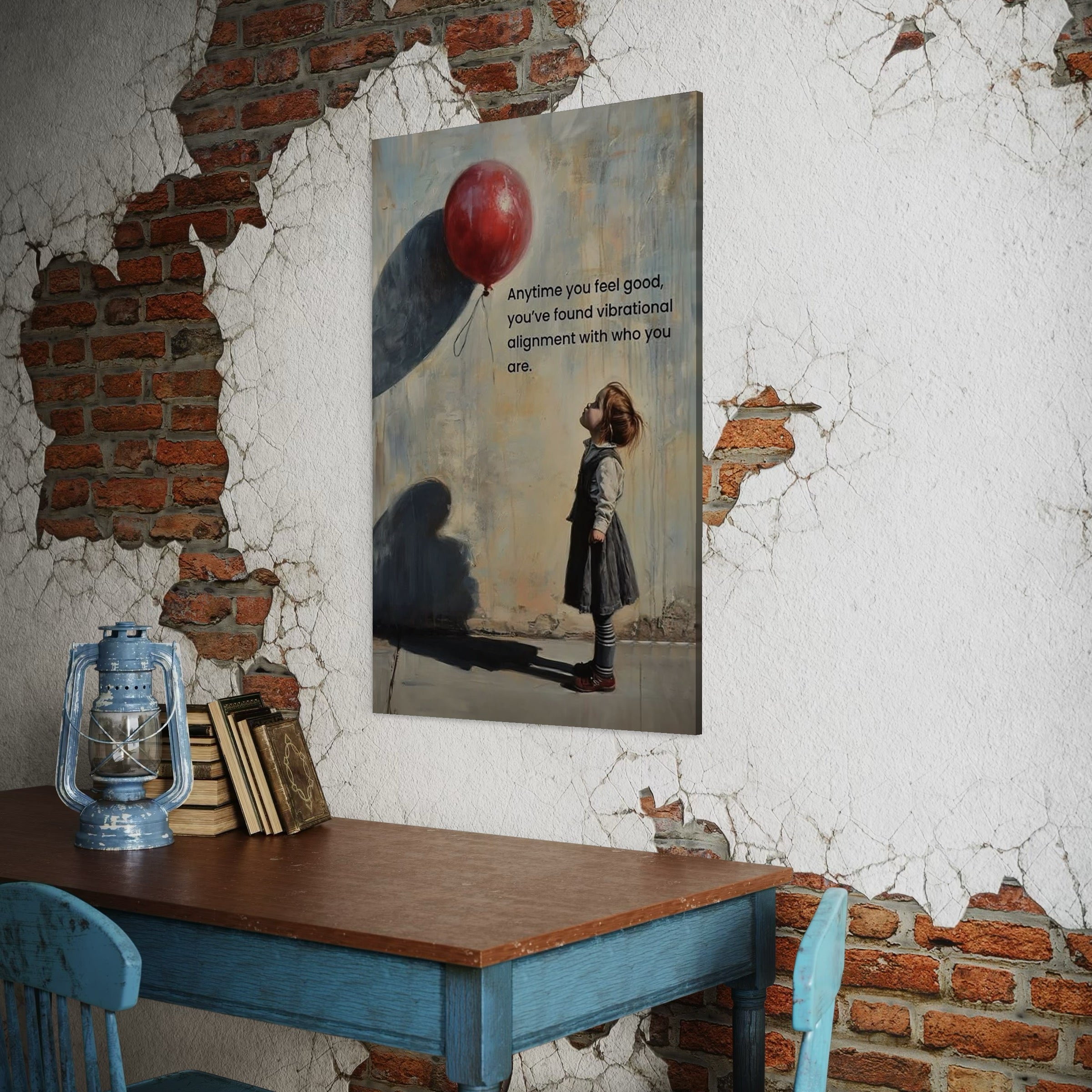 Tablou Canvas Premium, LuxCanva® Q1022, Armonie Interioara, Emotie, Copil, Fericire, Mesaj, Motivational, Balon, Suflet, Constiinta, Birou, Dormitor