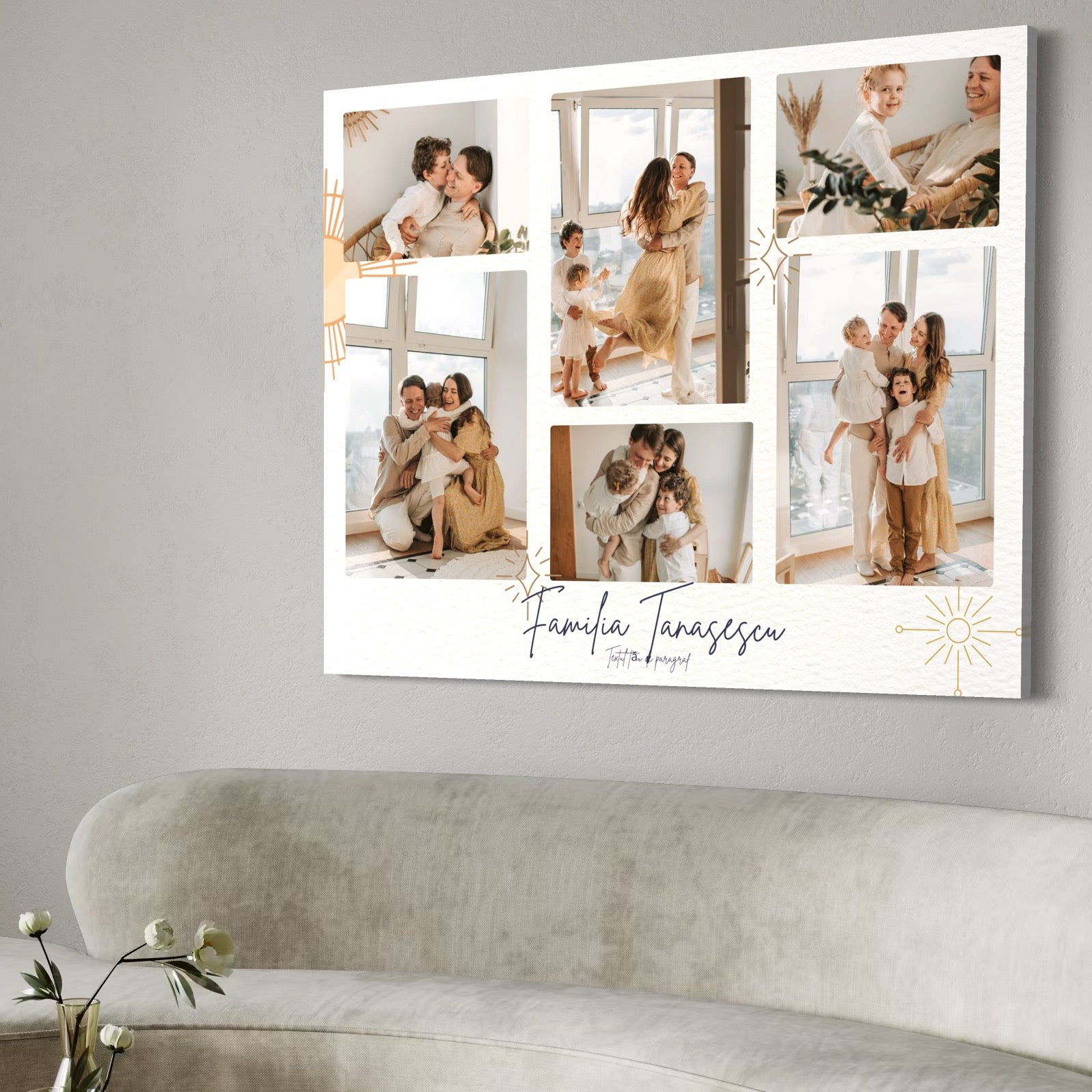 Tablou canvas decorativ cu tablou canvas cu colaj foto familie