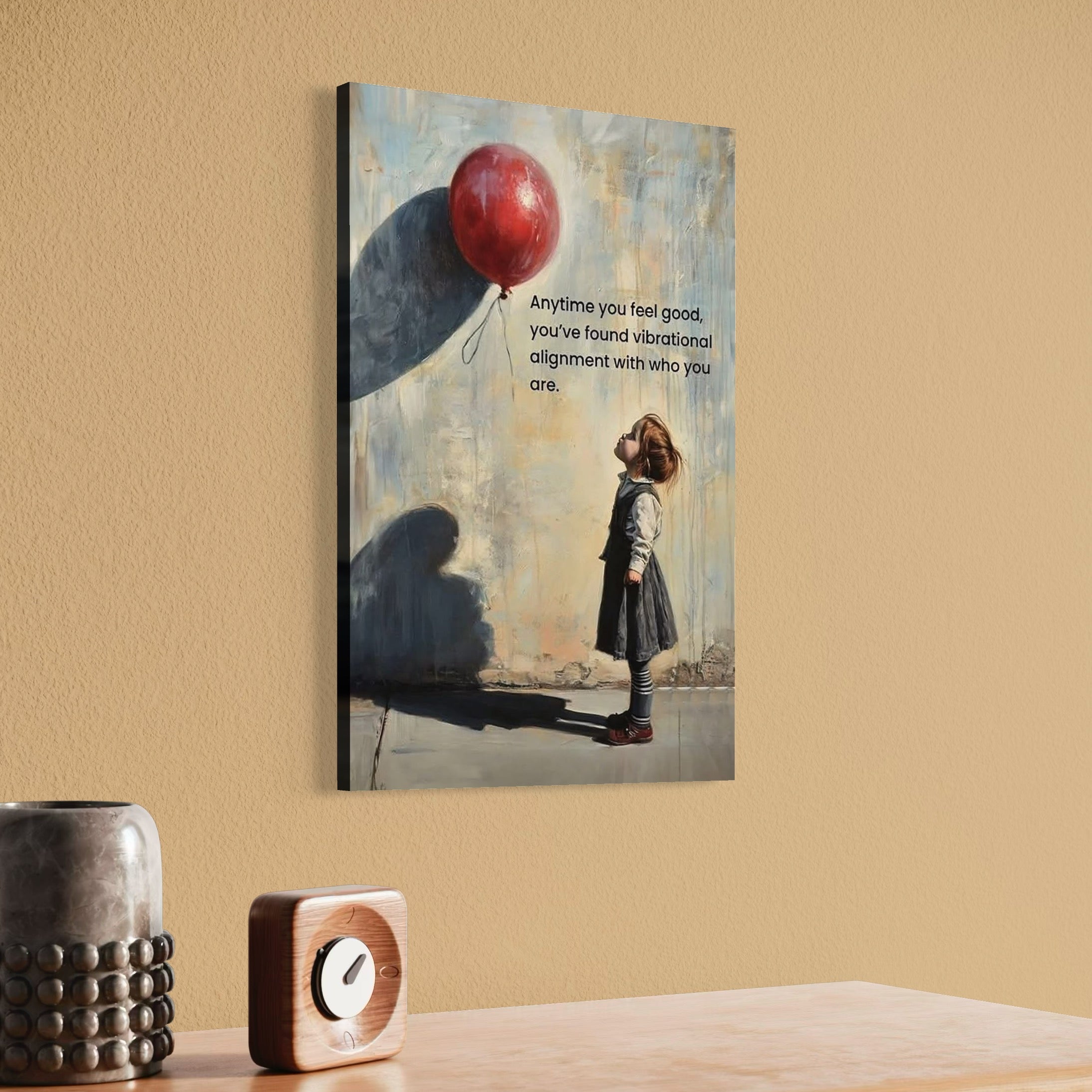 Tablou Canvas Premium, LuxCanva® Q1022, Armonie Interioara, Emotie, Copil, Fericire, Mesaj, Motivational, Balon, Suflet, Constiinta, Birou, Dormitor