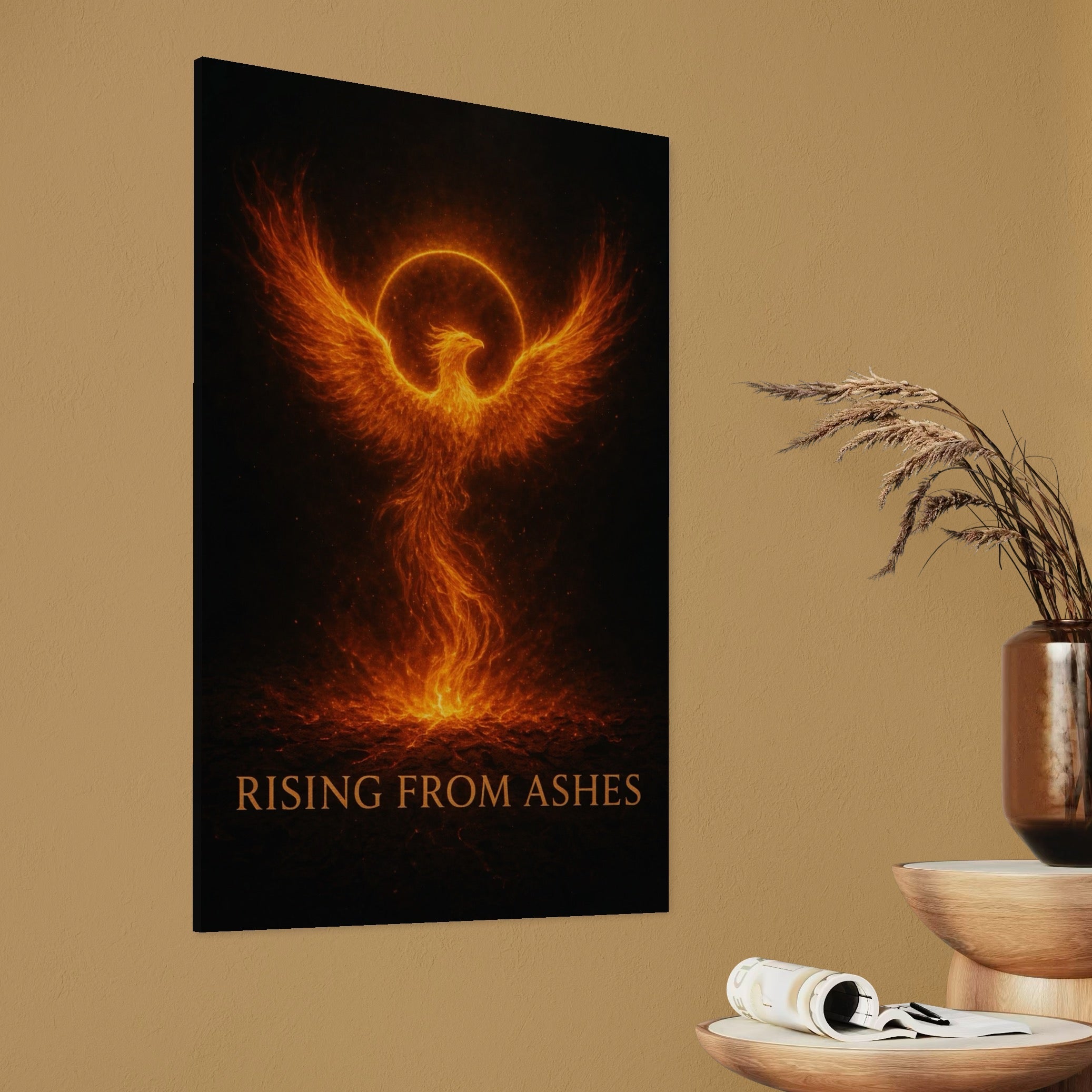 Tablou Canvas Premium, LuxCanva® Q1023, Puterea Renasterii, Phoenix, Pasare, Foc, Flacari, Motivatie, Renastere, Curaj, Triumf, Mitic, Birou, Dormitor