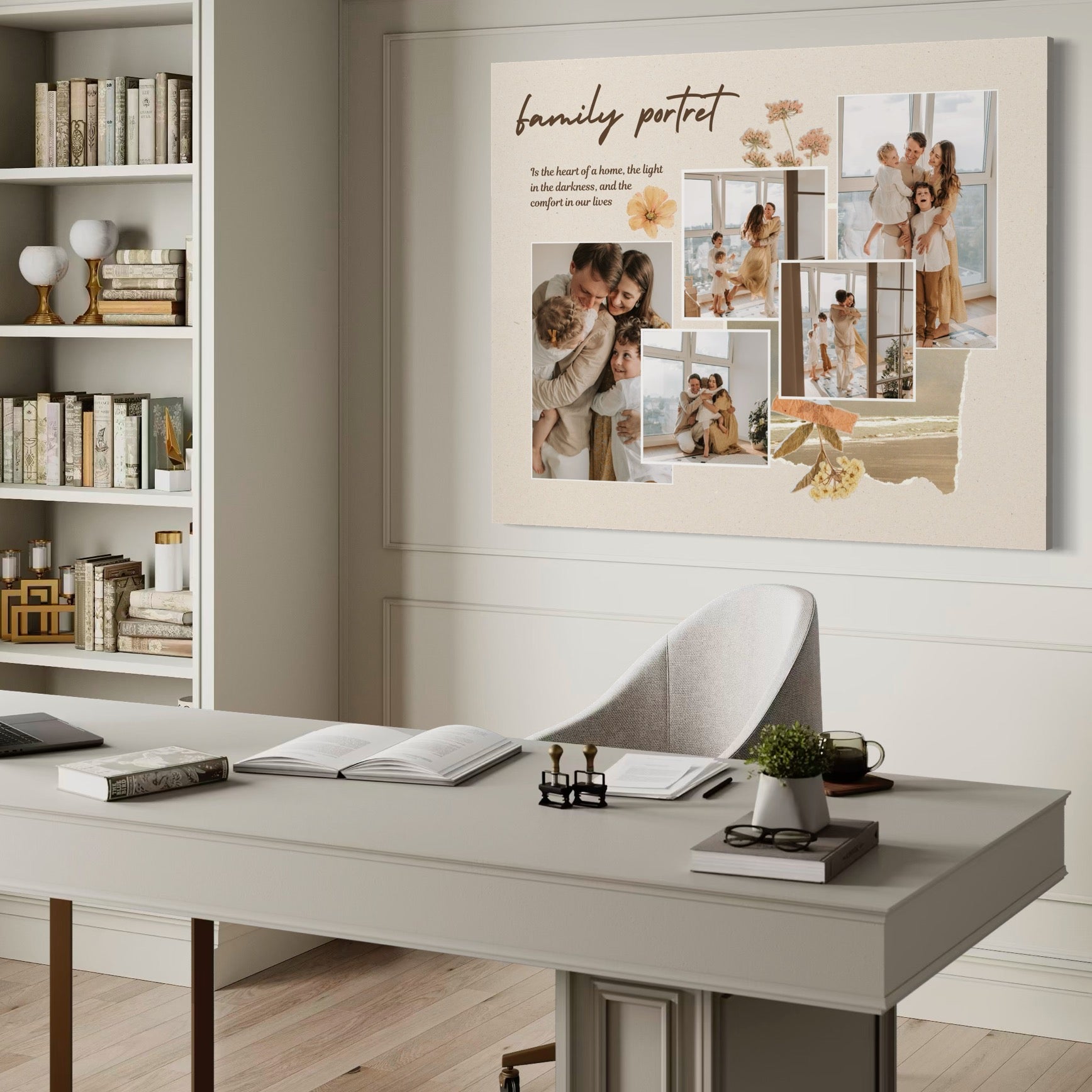 Tablou Canvas Personalizat cu 5 Poze Pentru Familie "Family Portret", PS110