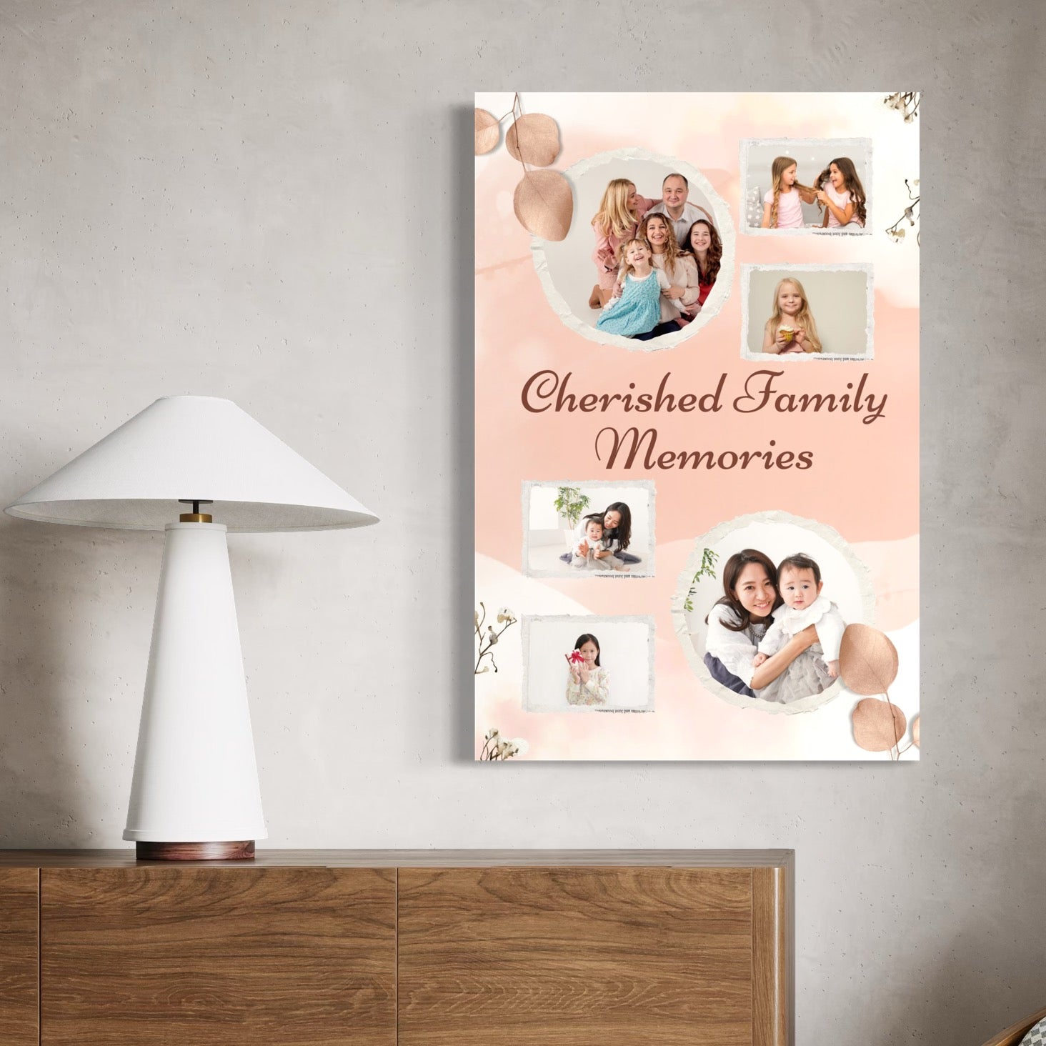 Tablou Canvas Personalizat cu 6 Poze Pentru Familie " Cherished Family Memories", PS119