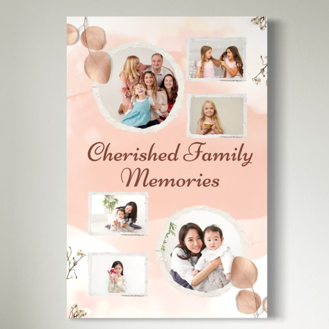 Tablou Canvas Personalizat cu 6 Poze Pentru Familie " Cherished Family Memories", PS119