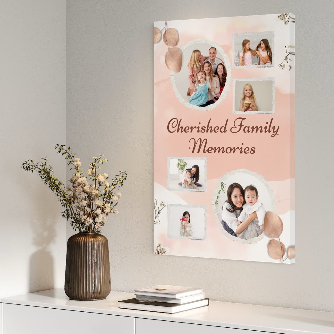 Tablou Canvas Personalizat cu 6 Poze Pentru Familie " Cherished Family Memories", PS119