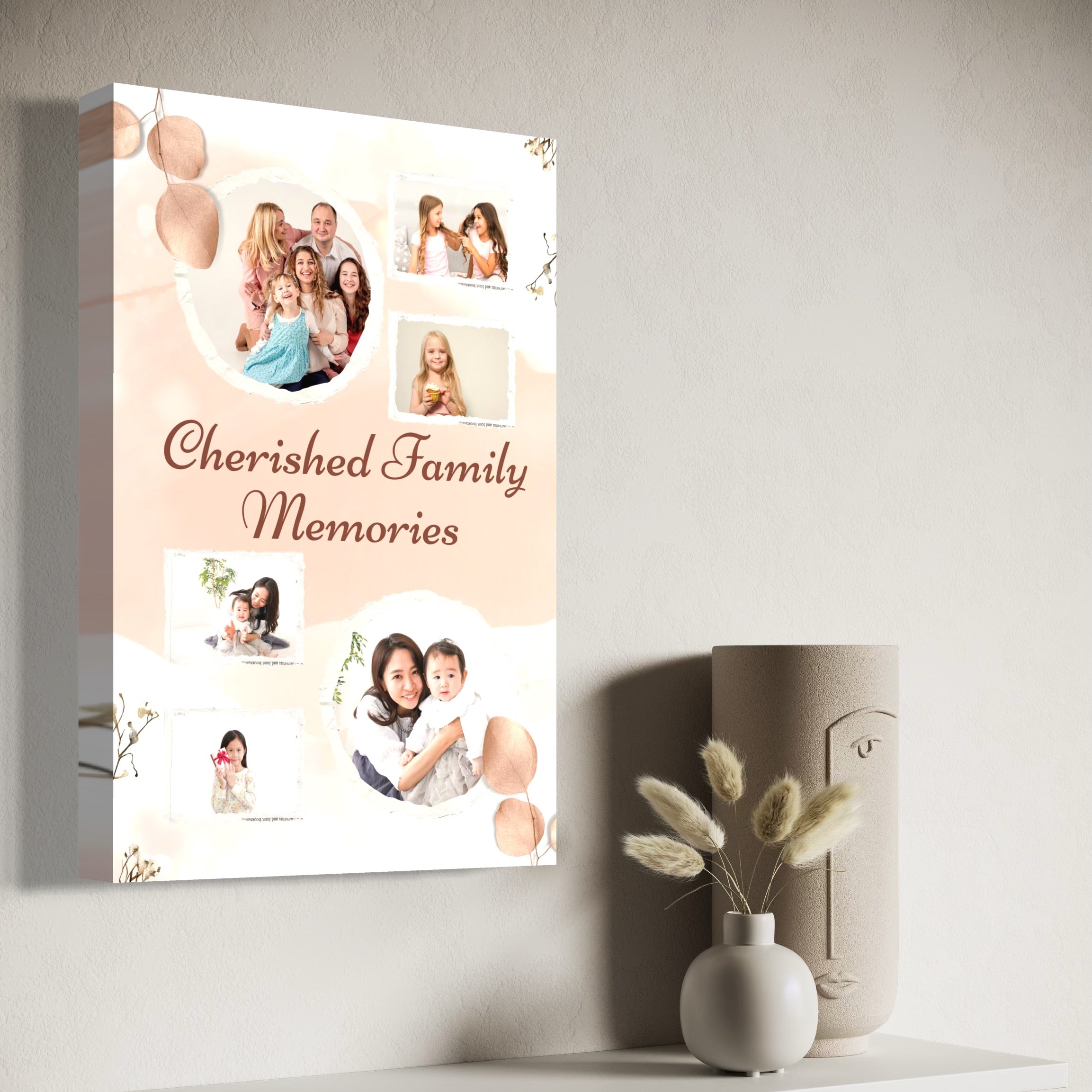 Tablou Canvas Personalizat cu 6 Poze Pentru Familie " Cherished Family Memories", PS119