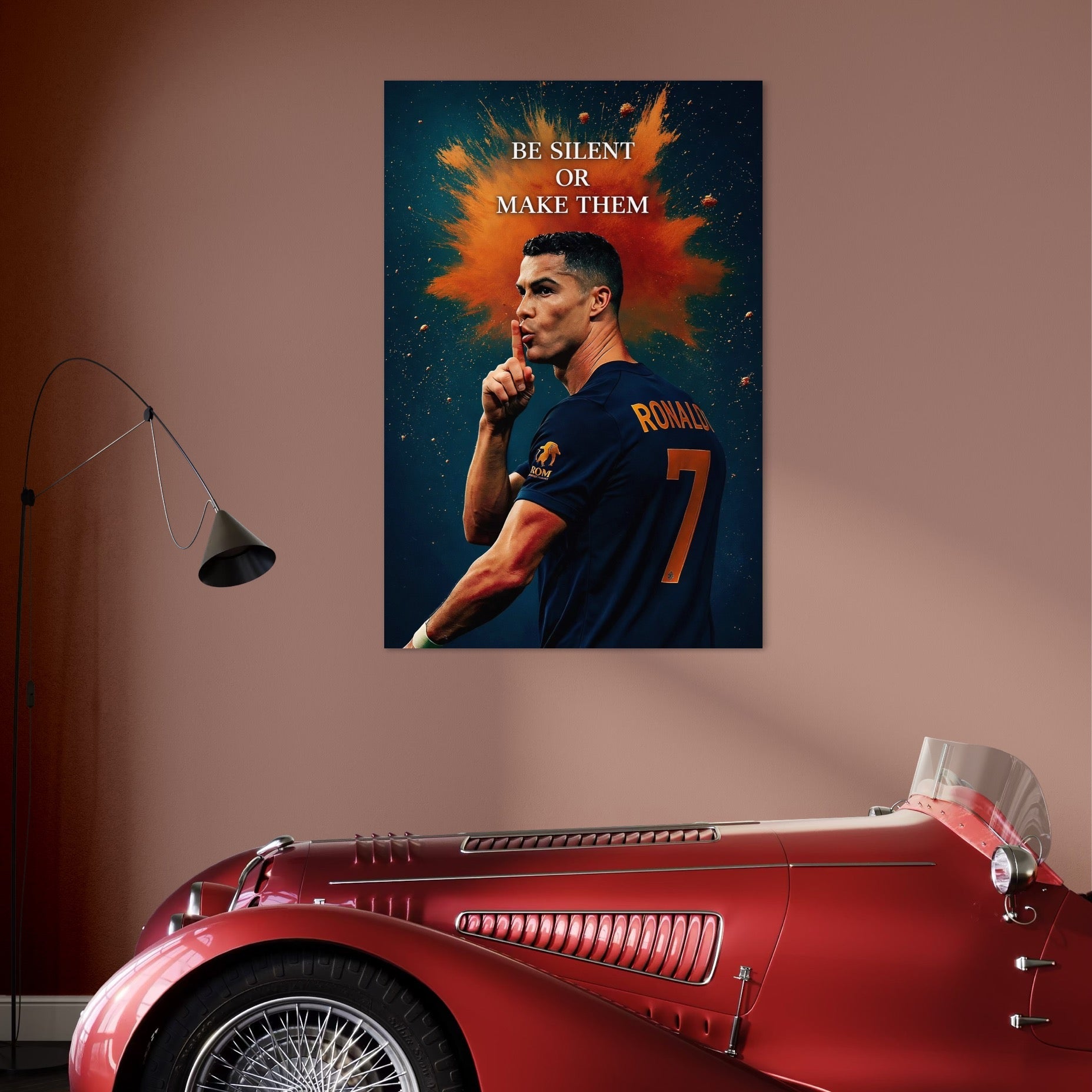 Tablou Canvas Premium, LuxCanva® Q1034, Suprematie Tacuta, Victorie, Ronaldo, Fotbal, Mesaj, Motivational, Succes, Campion, Birou, Dormitor