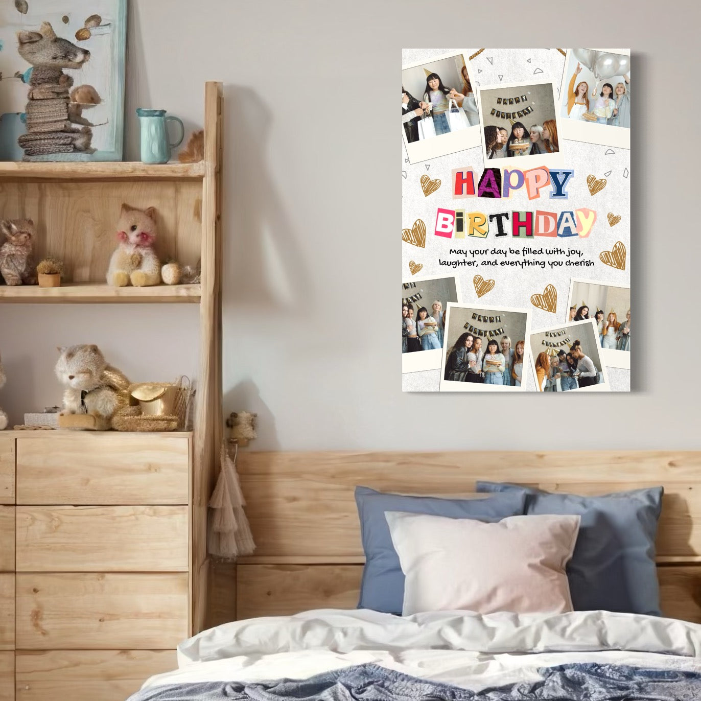 Tablou Canvas Personalizat cu 7 Poze Pentru Aniversari " Happy Birthday", PS121
