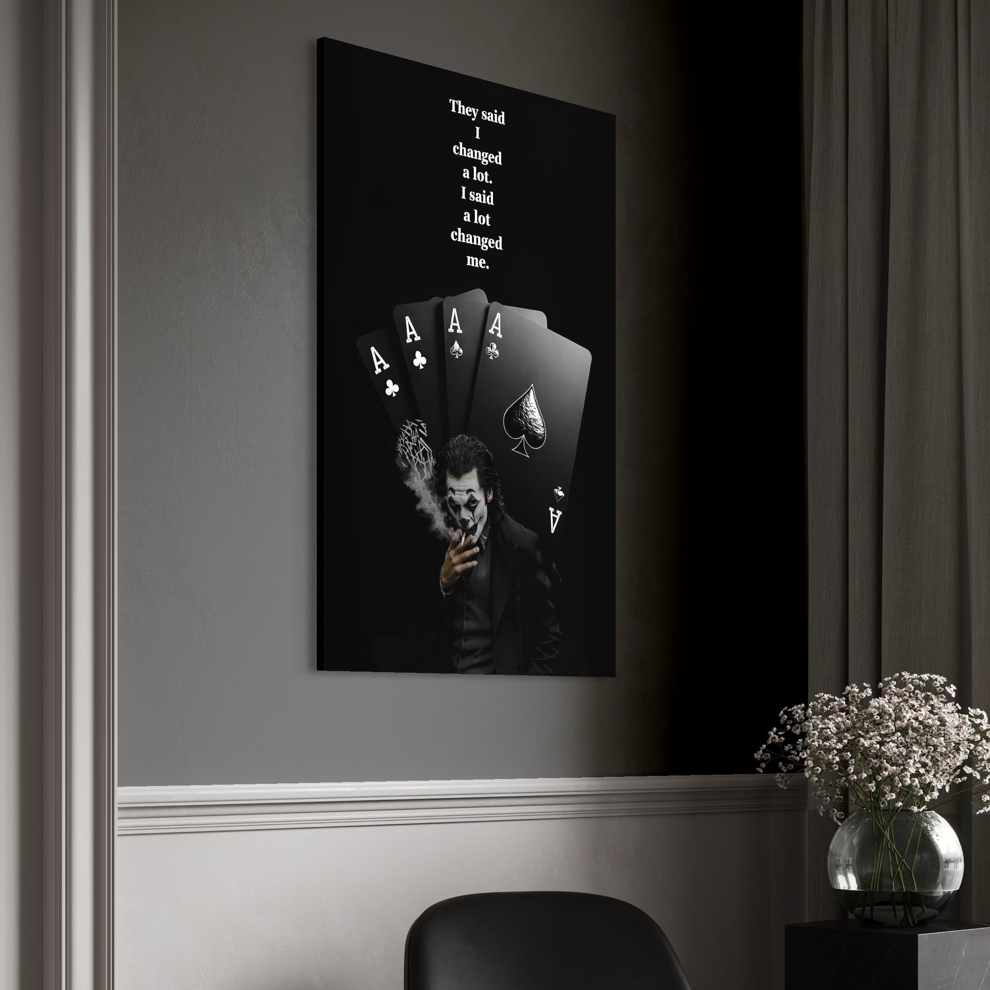 Tablou Canvas Premium, LuxCanva® Q1035, Cartile Destinului, Joc, Transformare, Carti, Poker, Joker, Noroc, Risc, Decizie, Birou, Dormitor