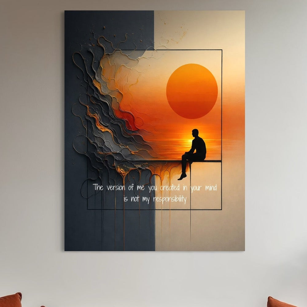 Tablou Canvas Premium, LuxCanva® Q1039, Apusul Adevarului, Soare, Meditatie, Abstract, Identitate, Reflectie, Claritate, Echilibru, Birou, Dormitor