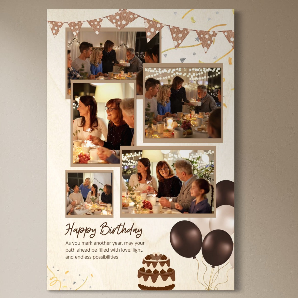 Tablou canvas cu tablou canvas aniversar cu colaj foto