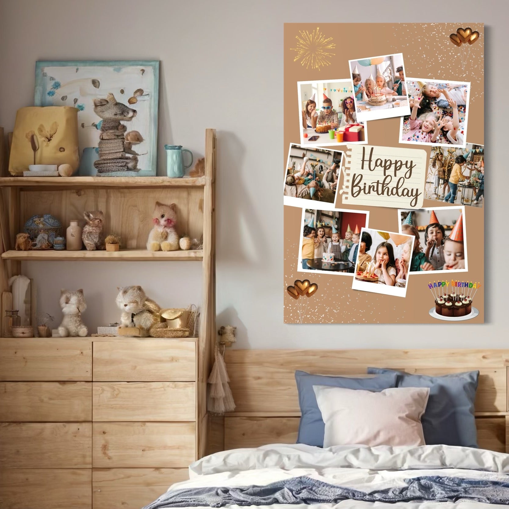 Tablou canvas decorativ cu tablou canvas personalizat cu fotografii aniversare