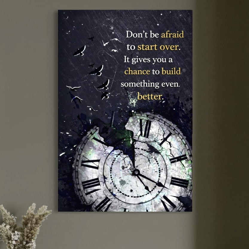 Tablou Canvas Premium, LuxCanva® Q1042, A Doua Sansa, Timp, Ceas, Renastere, Evolutie, Transformare, Succes, Inspiratie, Birou, Dormitor