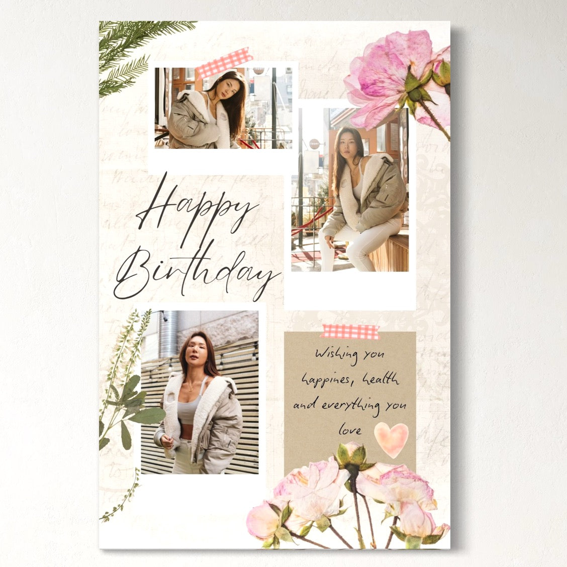 Tablou canvas cu tablou canvas personalizat cu fotografii si flori