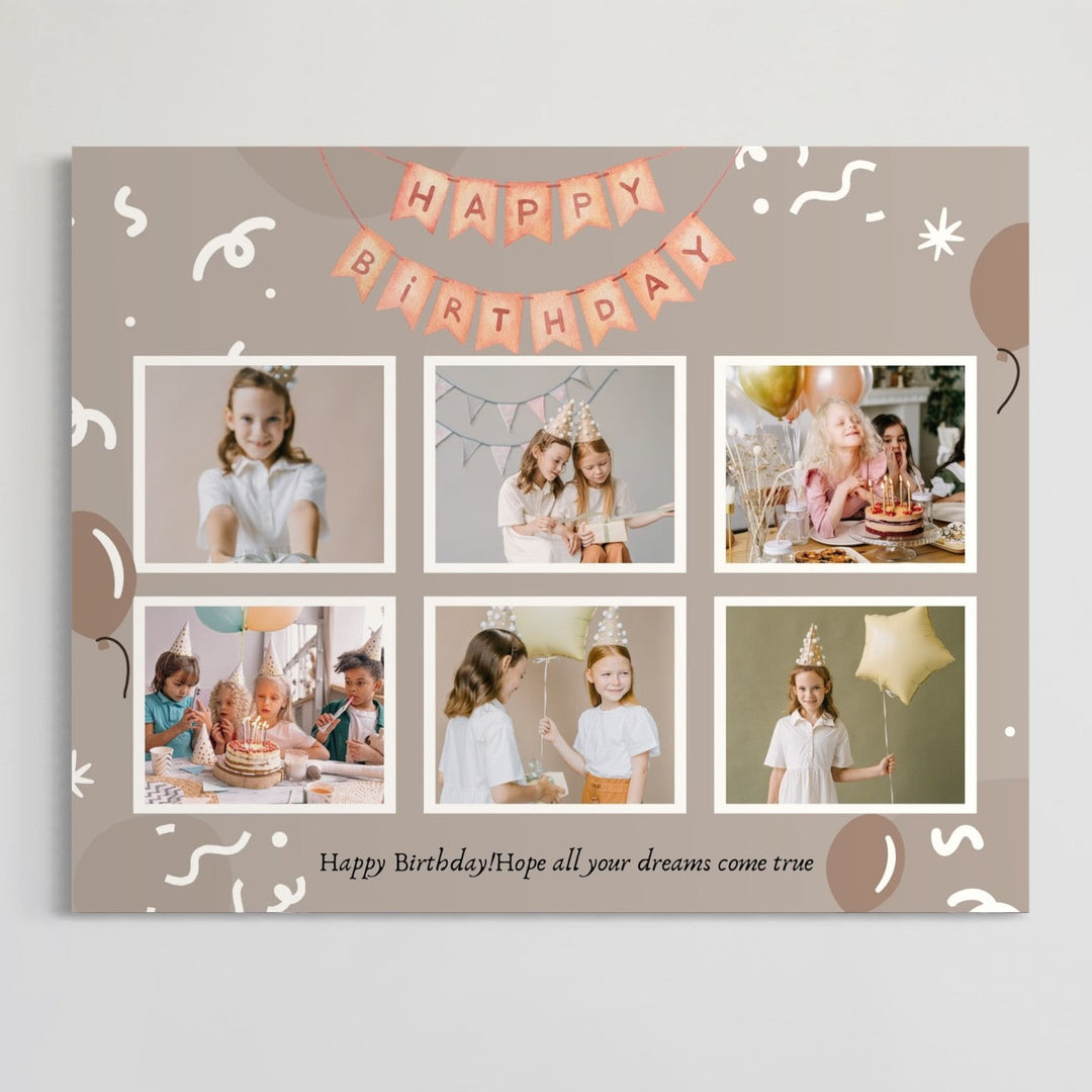 Tablou canvas cu tablou canvas aniversar cu sase fotografii