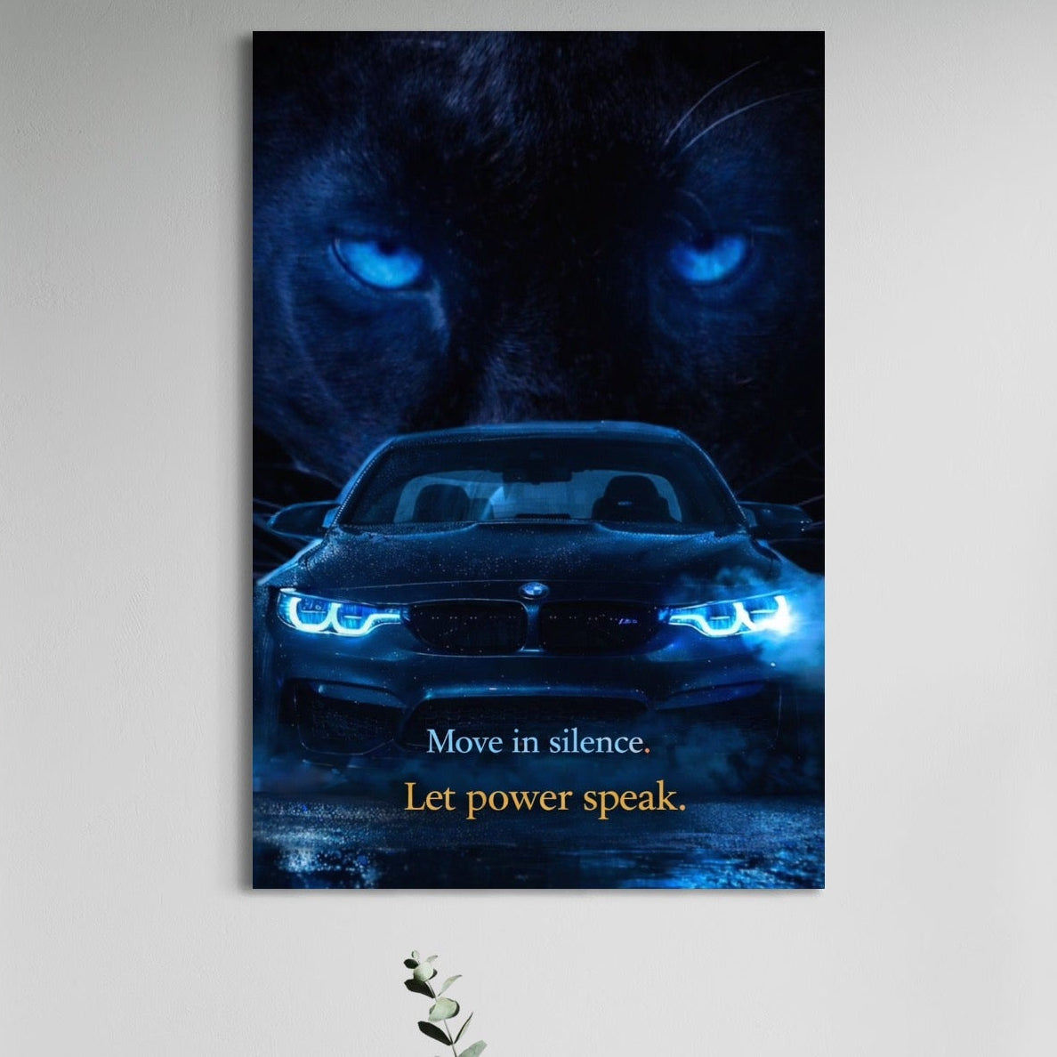 Tablou Canvas Premium, LuxCanva® Q1044, Stapan pe Drumul Vietii, Masina, Pantera, Noapte, Putere, Control, Determinare, Motivatie, Lider, Birou, Dormitor