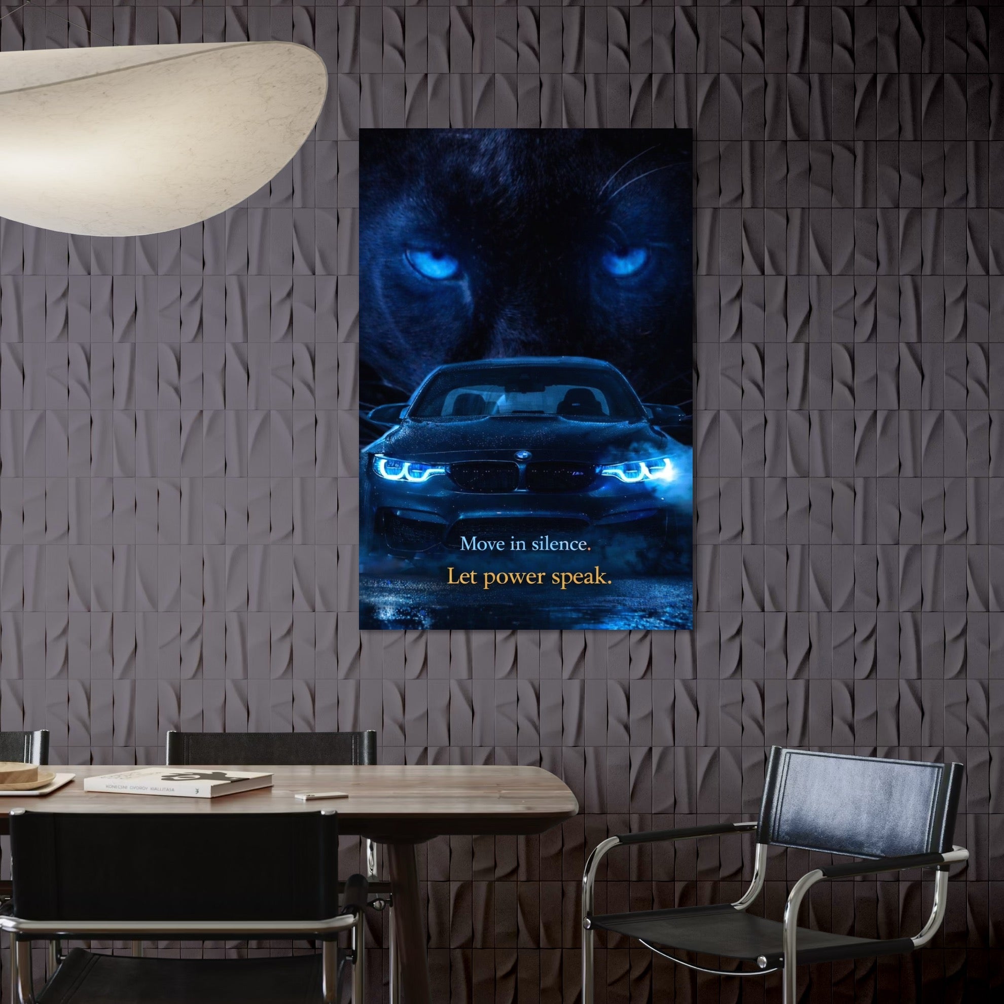 Tablou Canvas Premium, LuxCanva® Q1044, Stapan pe Drumul Vietii, Masina, Pantera, Noapte, Putere, Control, Determinare, Motivatie, Lider, Birou, Dormitor