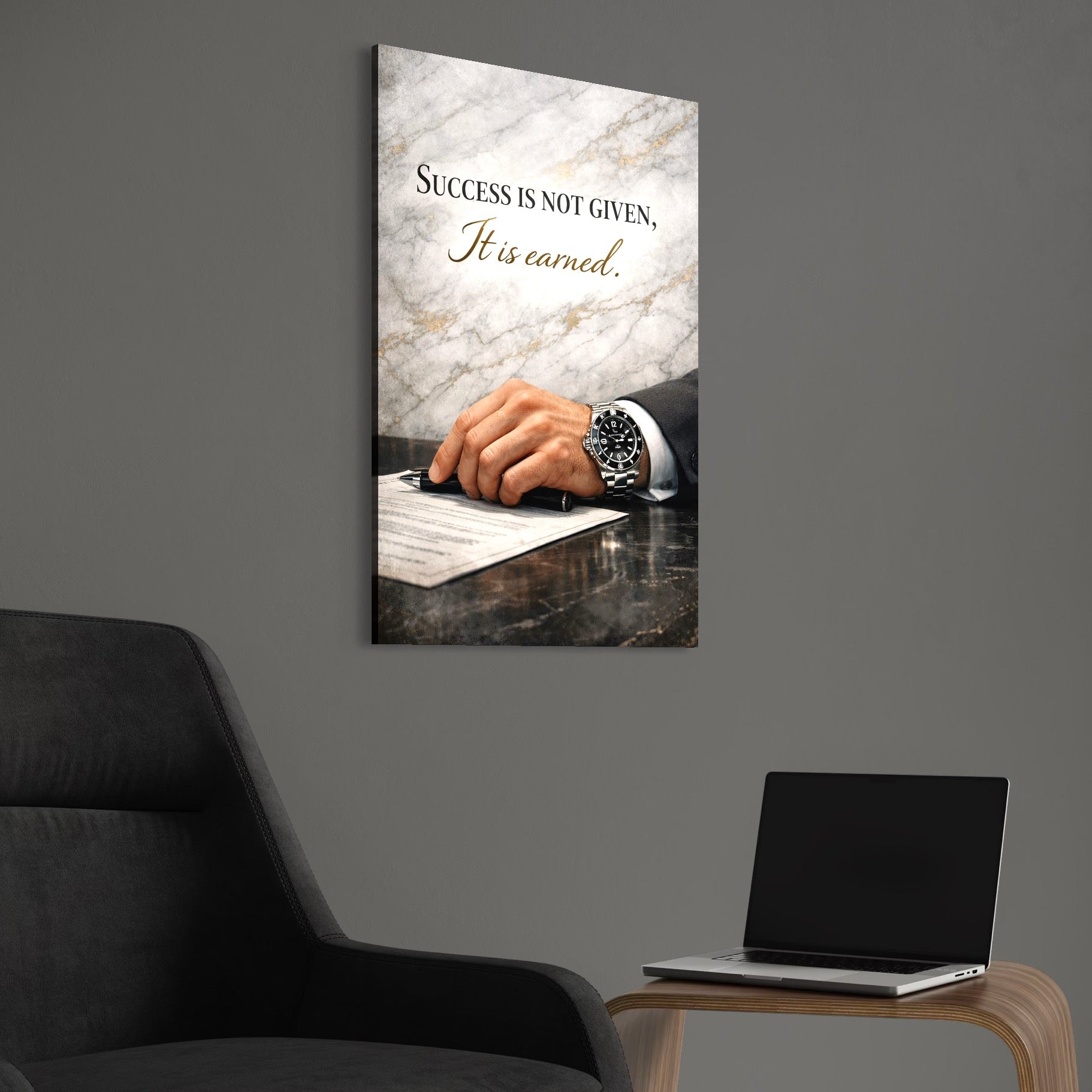 Tablou Canvas Premium, LuxCanva® Q1046, Pretul Succesului, Barbatesc, Lider, Business, Eleganta, Succes, Afaceri, Munca, Motivatie, Birou, Dormitor