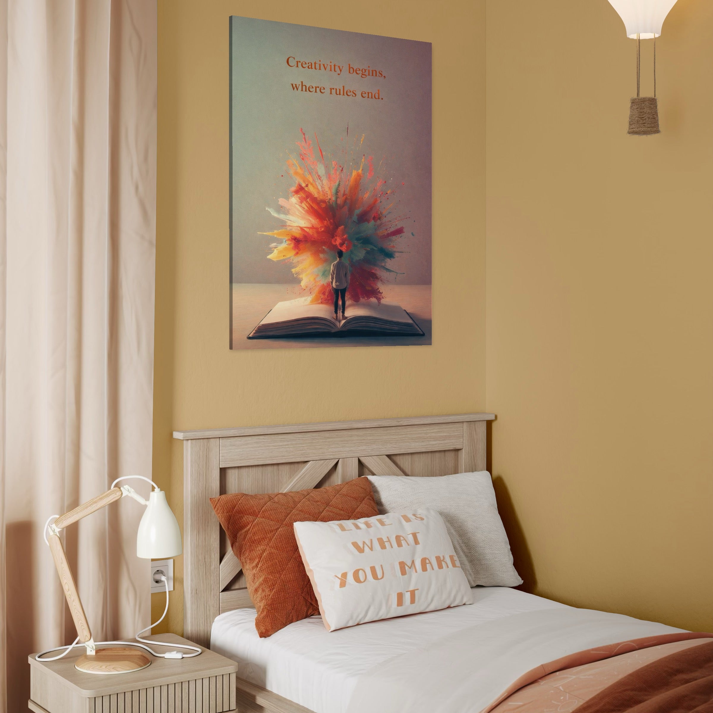 Tablou Canvas Premium, LuxCanva® Q1047, Imaginatie Fara Limite, Culori, Carte, Intelepciune, Viata, Alegere, Creativitate, Viziune, Birou, Dormitor