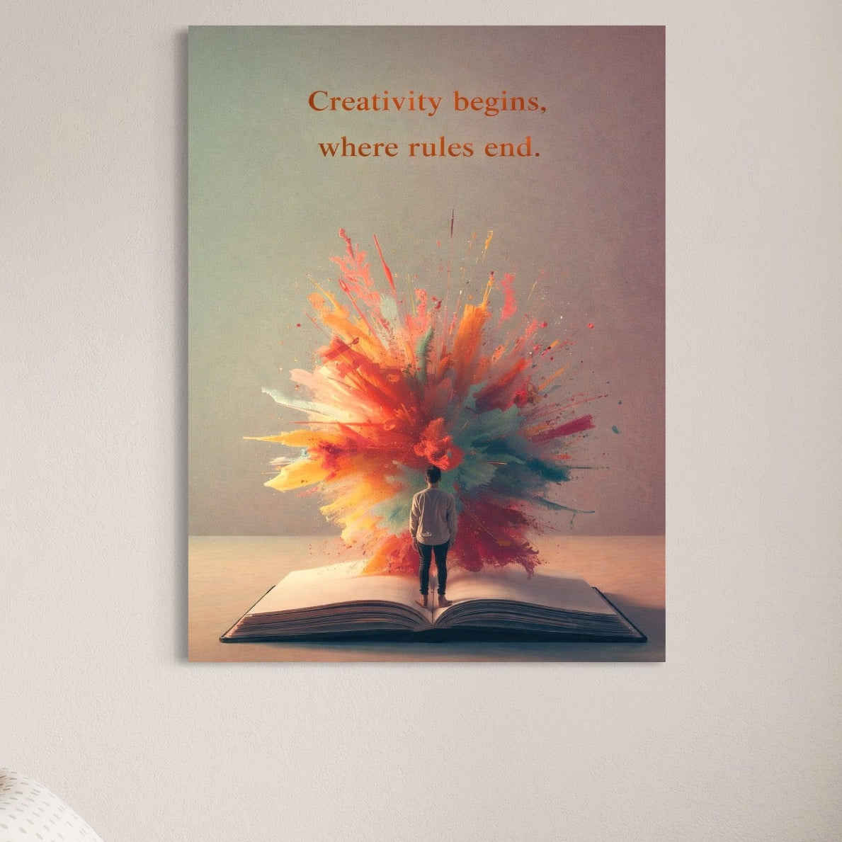 Tablou Canvas Premium, LuxCanva® Q1047, Imaginatie Fara Limite, Culori, Carte, Intelepciune, Viata, Alegere, Creativitate, Viziune, Birou, Dormitor