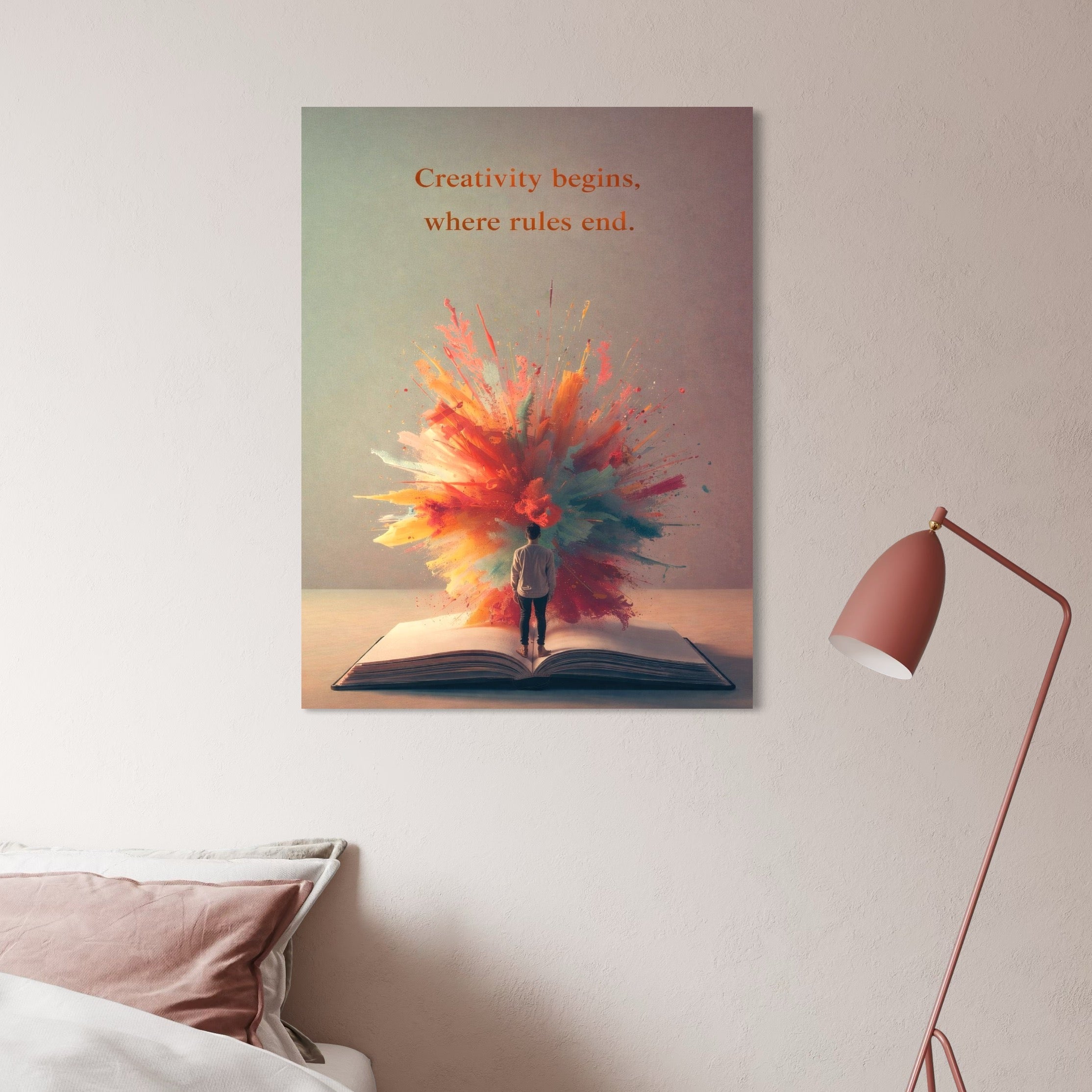 Tablou Canvas Premium, LuxCanva® Q1047, Imaginatie Fara Limite, Culori, Carte, Intelepciune, Viata, Alegere, Creativitate, Viziune, Birou, Dormitor