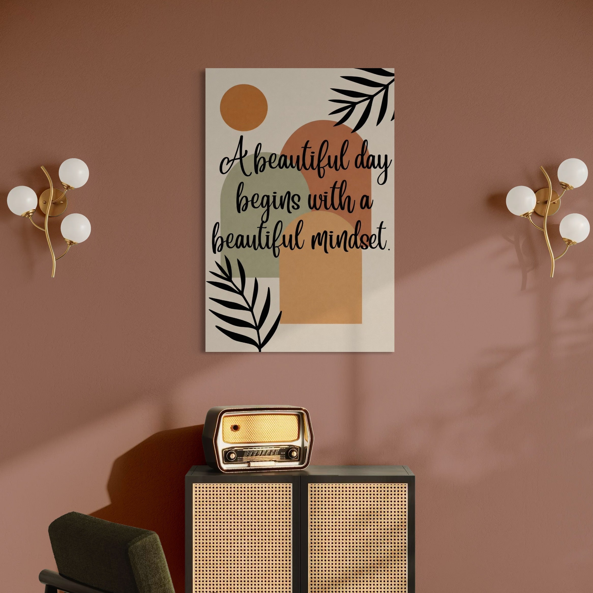 Tablou Canvas Premium, LuxCanva® Q1049, Armonia Mintii, Optimism, Echilibru, Zen, Energie, Mesaj, Motivational, Natural, Senin, Birou, Dormitor