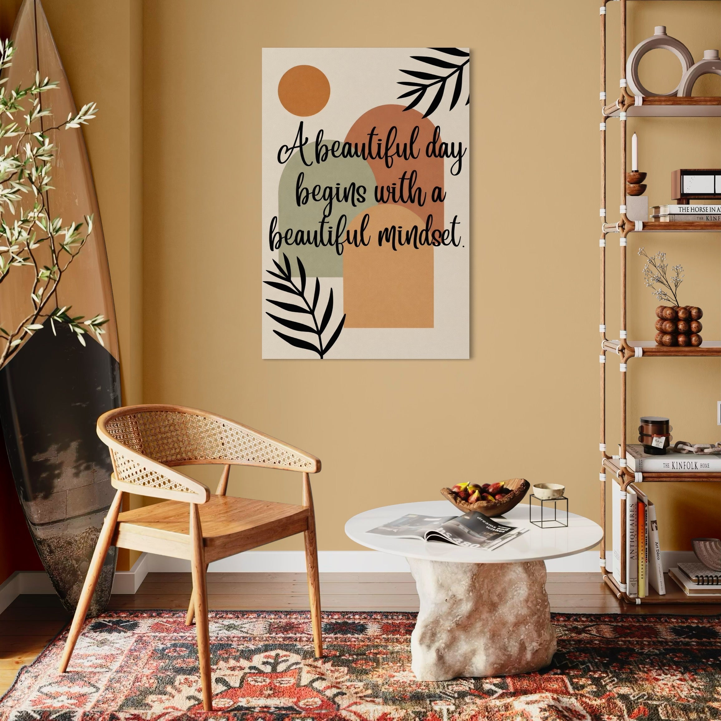 Tablou Canvas Premium, LuxCanva® Q1049, Armonia Mintii, Optimism, Echilibru, Zen, Energie, Mesaj, Motivational, Natural, Senin, Birou, Dormitor