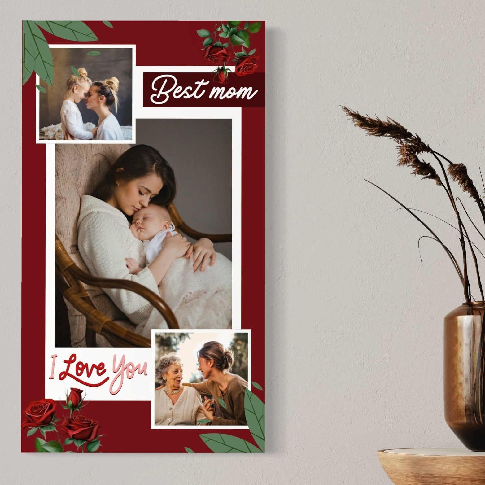 Tablou canvas cu tablou canvas personalizat cu fotografii de familie