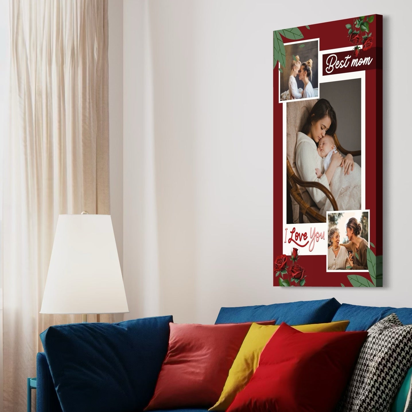 Tablou Canvas Personalizat cu 3 Poze Pentru Mama "Best Mom", PS153