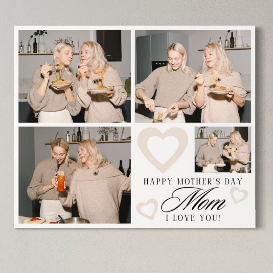 Tablou Canvas Personalizat cu 4 Poze Pentru Mama "Happy Mother's Day", PS155