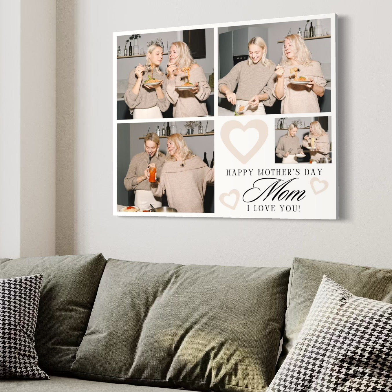 Tablou canvas personalizat cu fotografii de familie, tablou canvas pentru perete