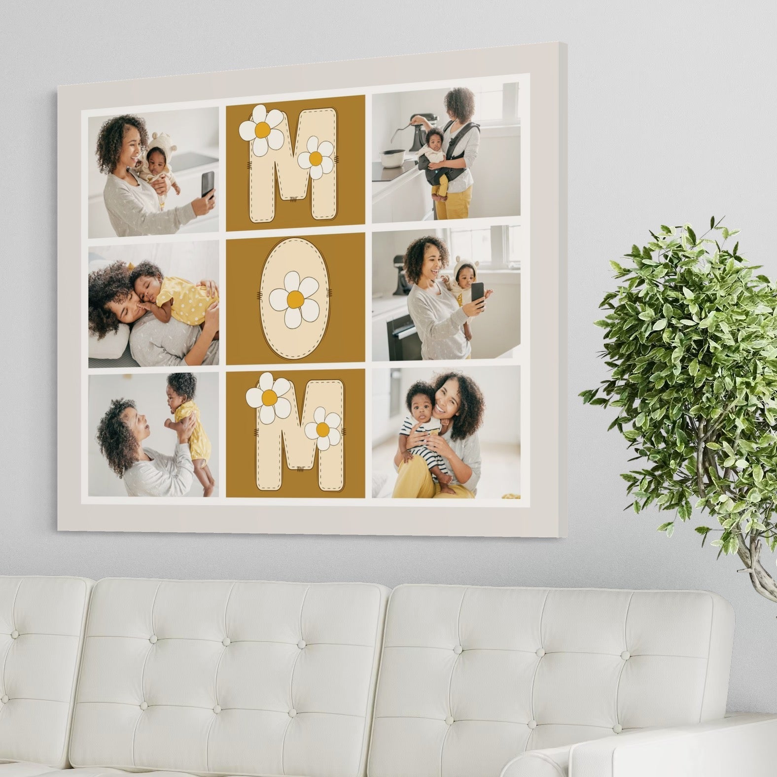 Tablou Canvas Personalizat cu 6 Poze Pentru Mama "Mom", PS156