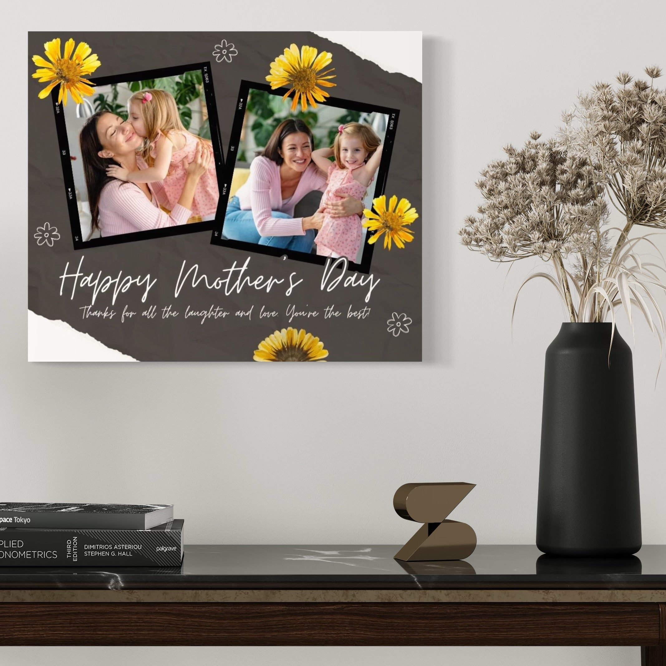 Tablou Canvas Personalizat cu 2 Poze Pentru Mama "Happy Mother's Day", PS157